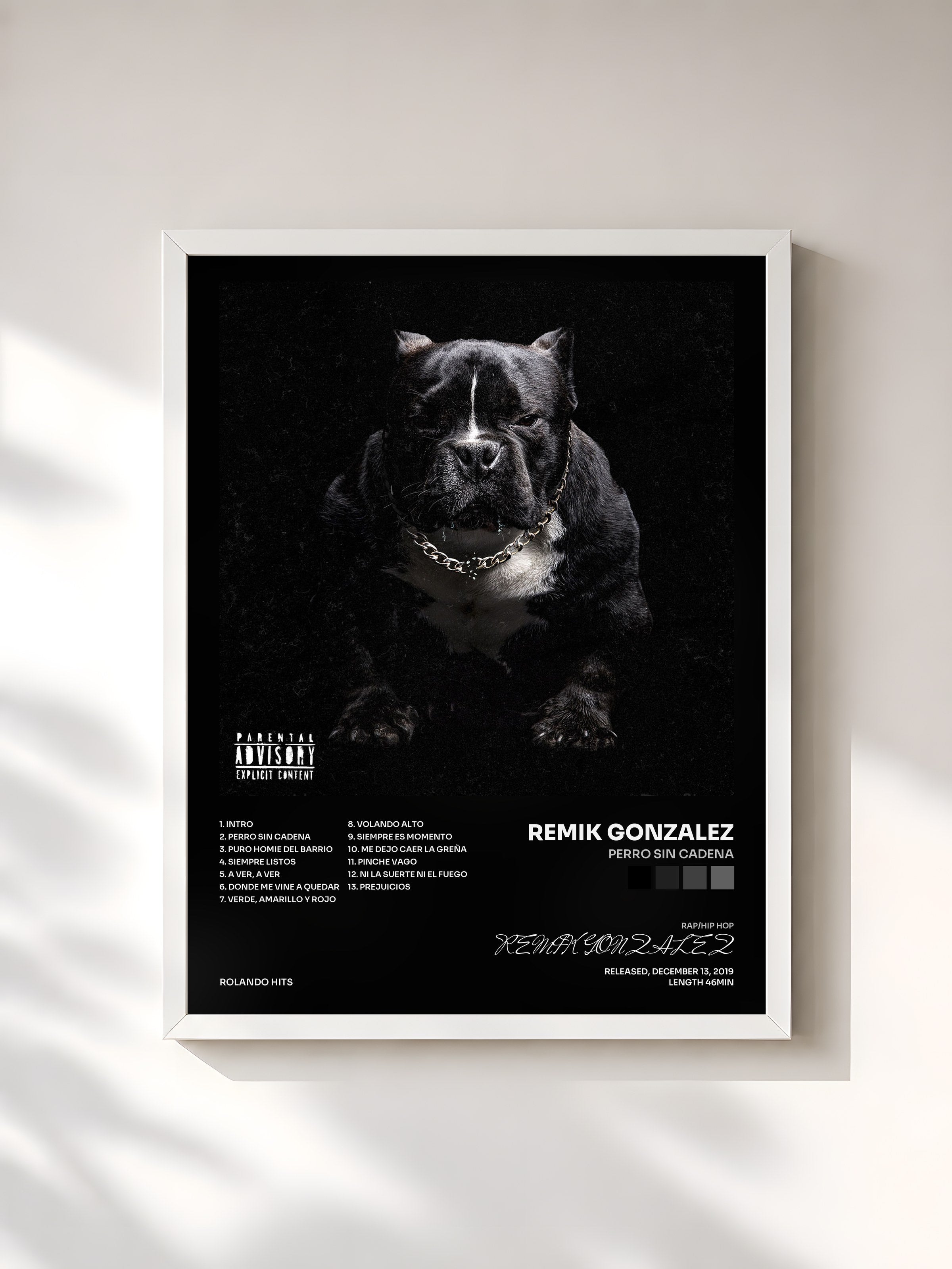 #blanc Tableau de l'album Perro Sin Cadena de REMIK GONZALEZ, cadre blanc, imprimé et encadré en France