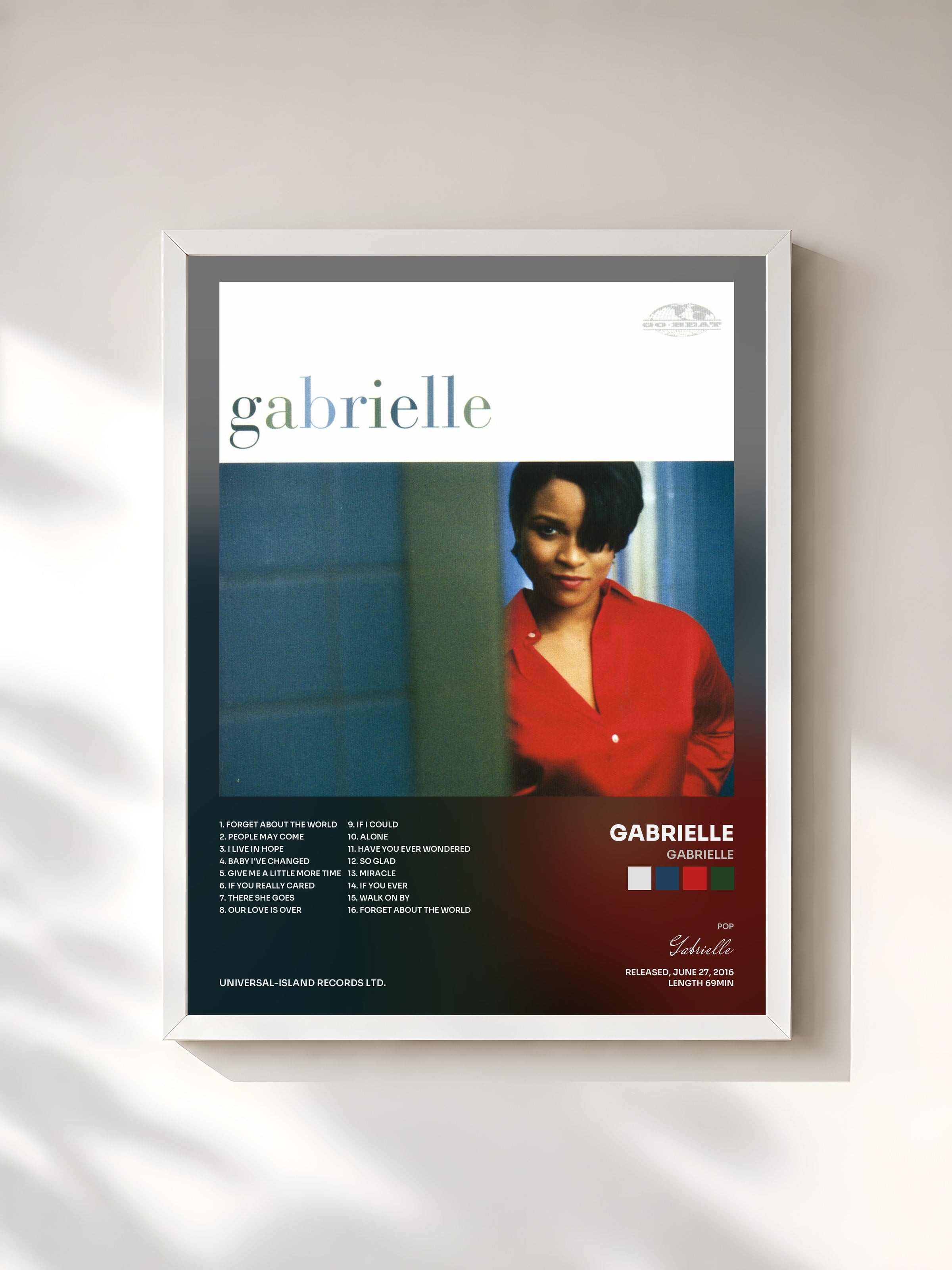 #blanc Tableau de l'album Gabrielle de Gabrielle, cadre blanc, imprimé et encadré en France