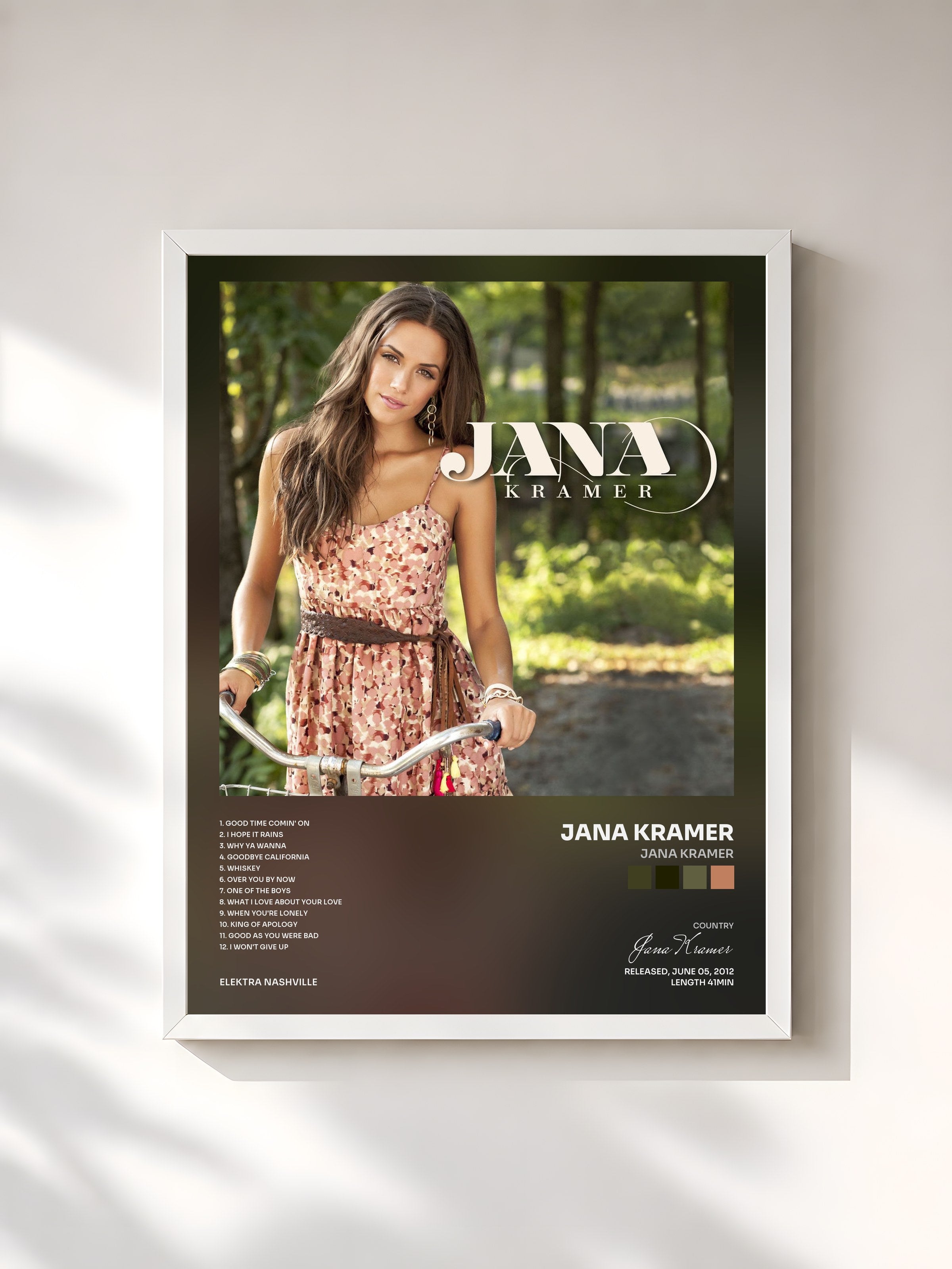 #blanc Tableau de l'album Jana Kramer de Jana Kramer, cadre blanc, imprimé et encadré en France