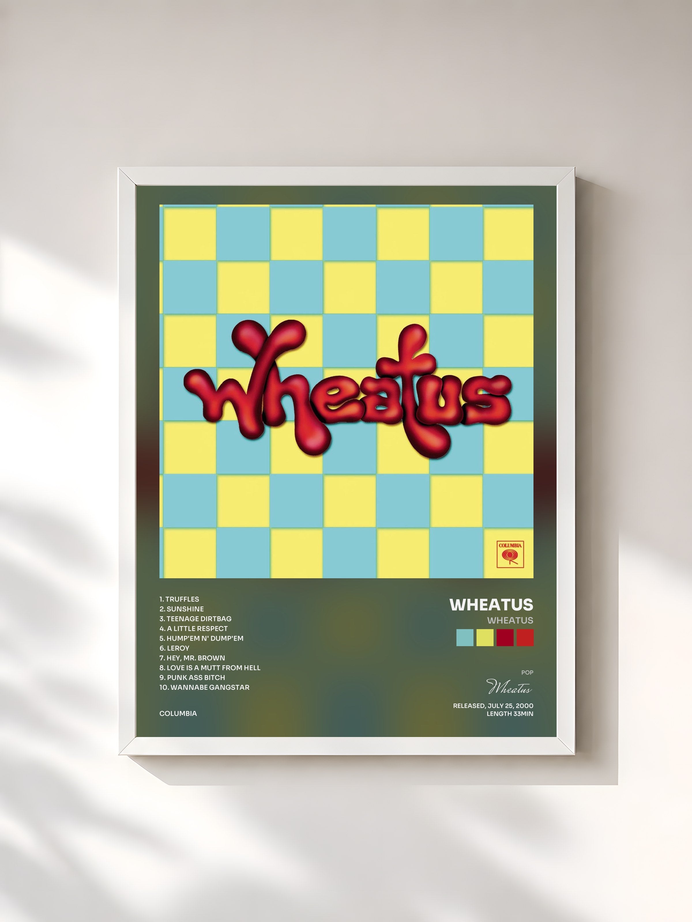 #blanc Tableau de l'album Wheatus de Wheatus, cadre blanc, imprimé et encadré en France