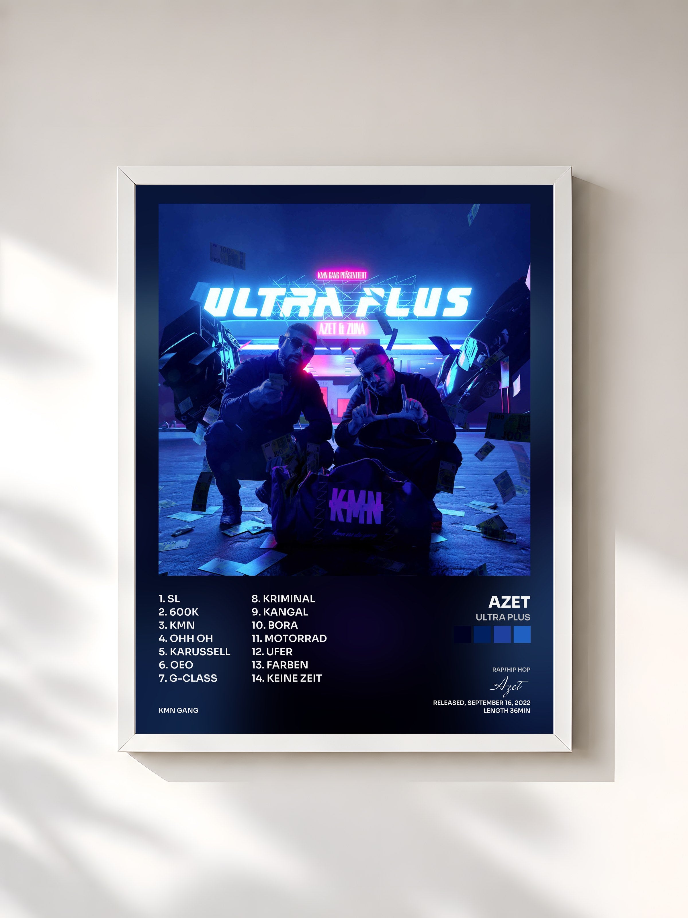 #blanc Tableau de l'album Ultra Plus de Azet, cadre blanc, imprimé et encadré en France