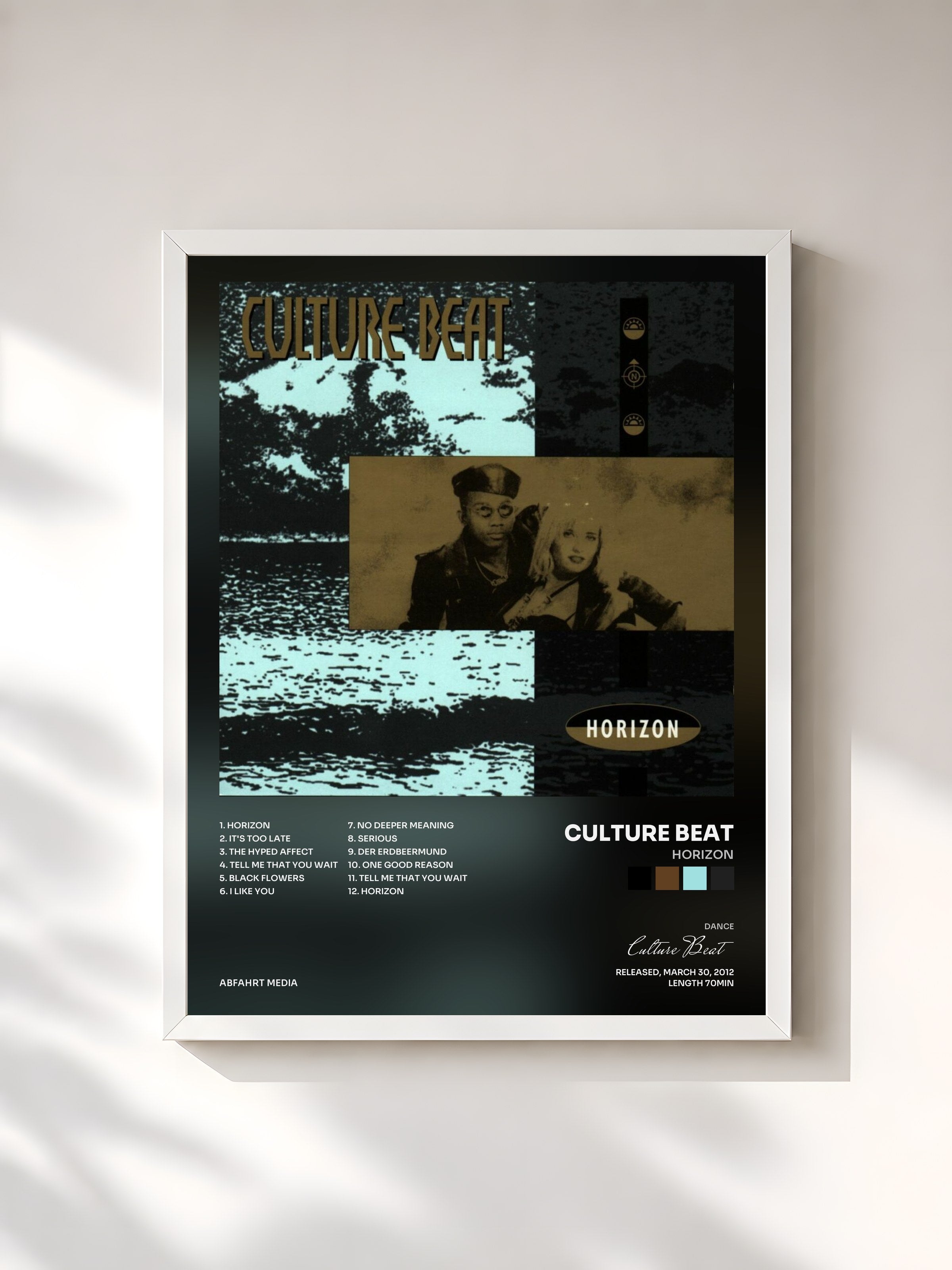 #blanc Tableau de l'album Horizon de Culture Beat, cadre blanc, imprimé et encadré en France