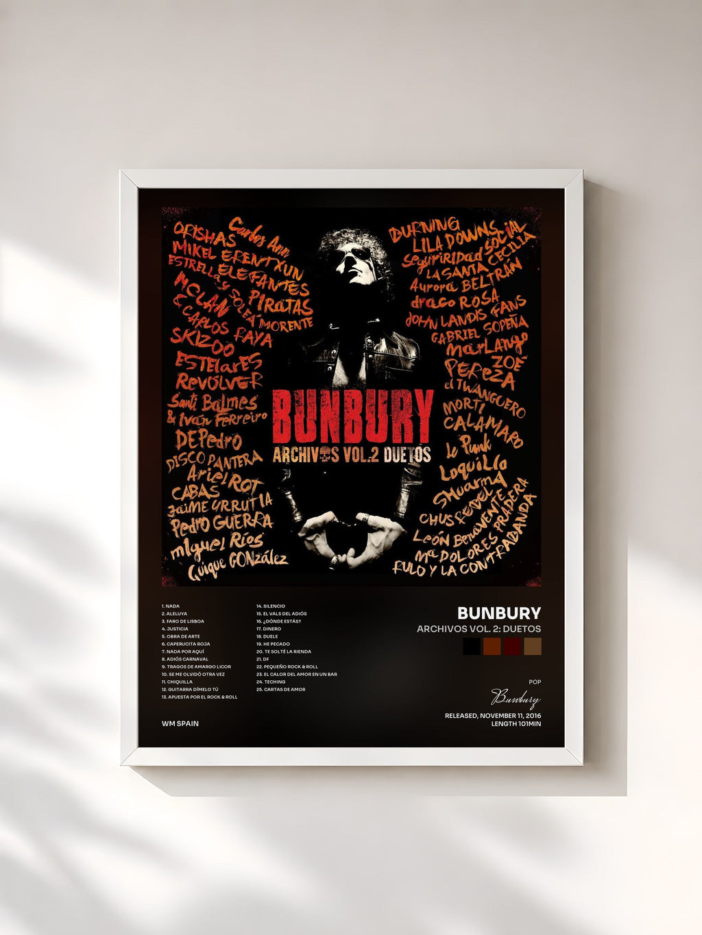 #blanc Archivos Vol. 2: Duetos di Bunbury in stampa incorniciata, cornice bianca, stampata e incorniciata in Francia