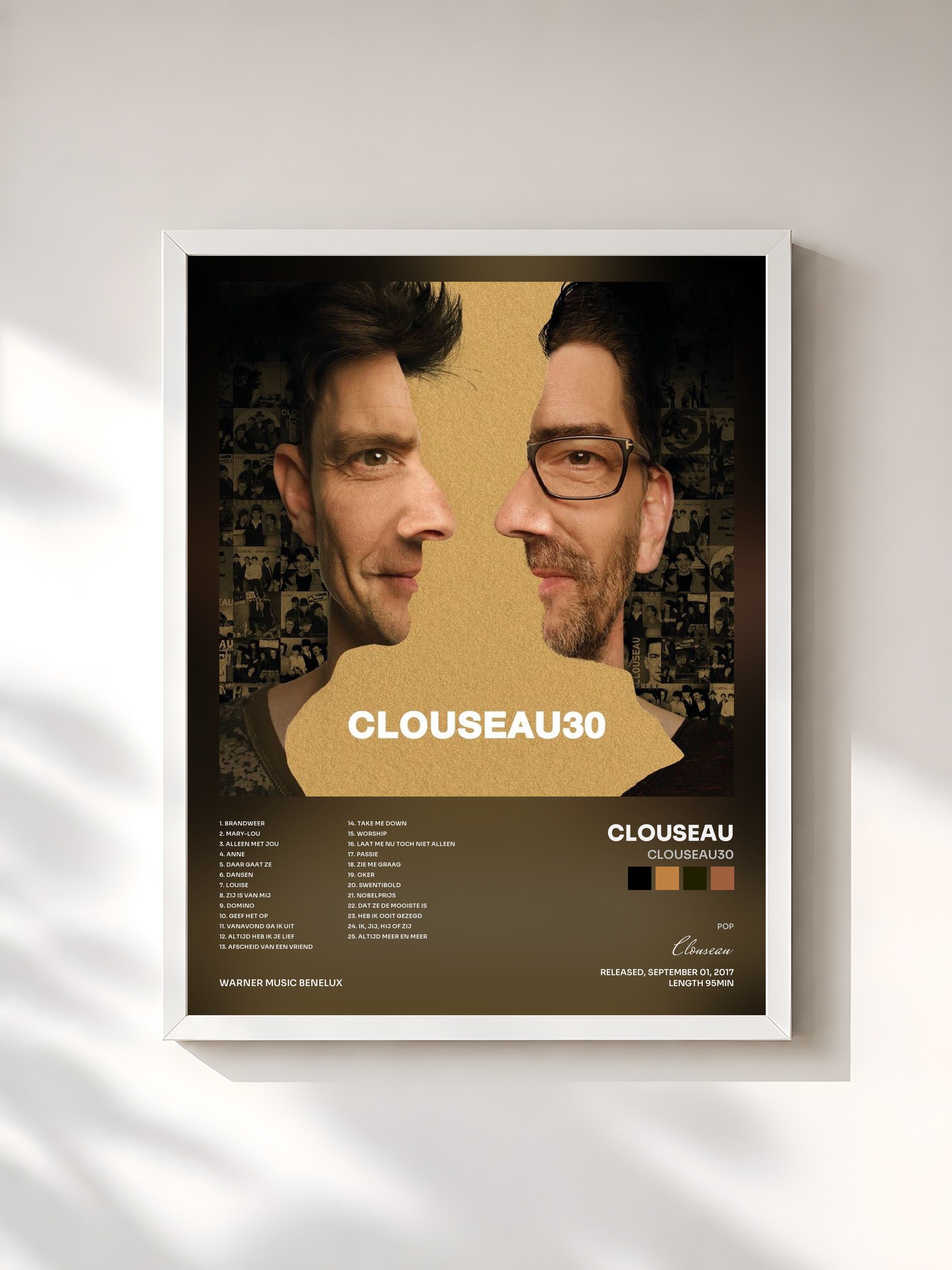 #blanc Tableau de l'album Clouseau30 de Clouseau, cadre blanc, imprimé et encadré en France