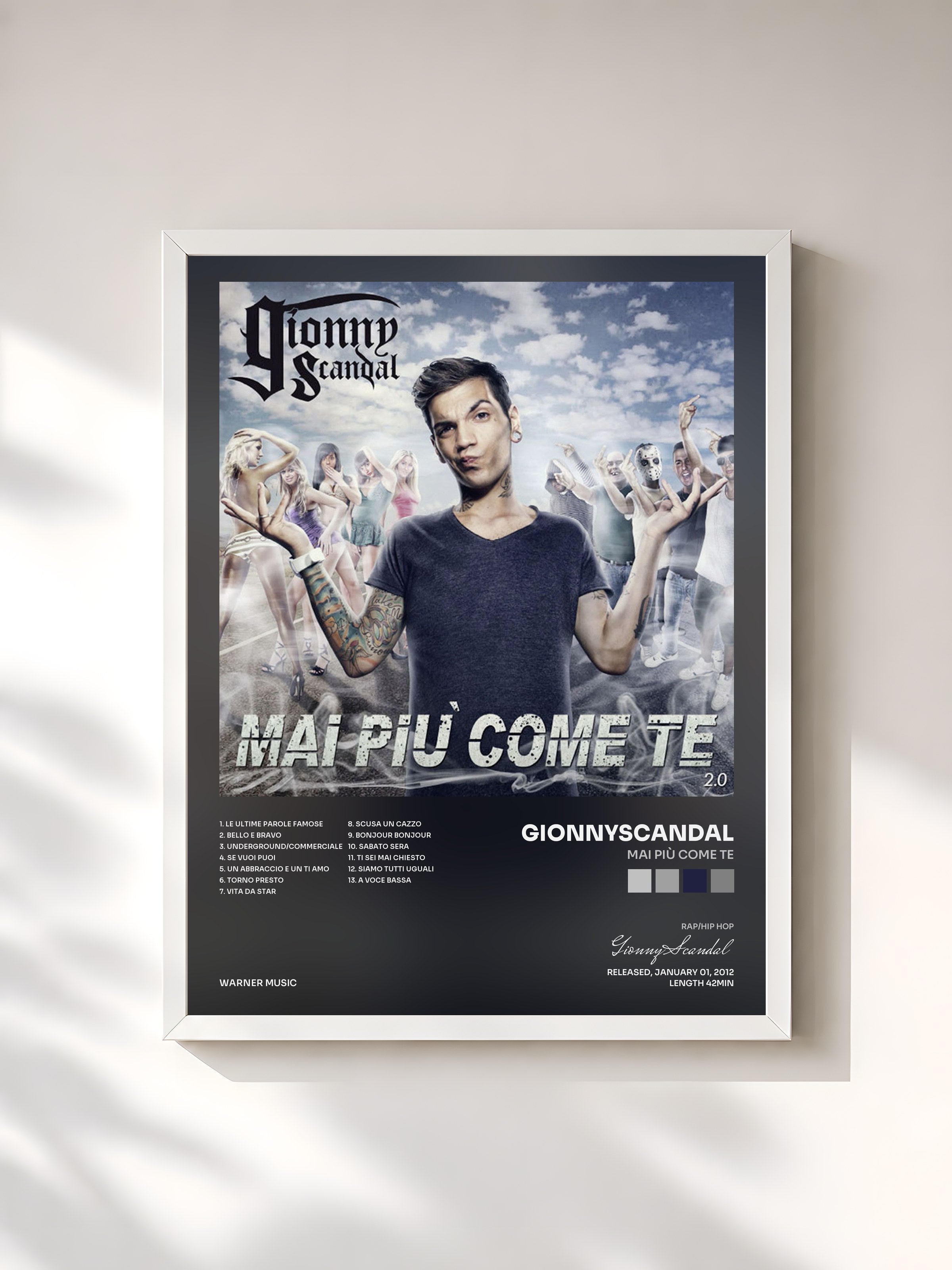#blanc Tableau de l'album Mai più come te de GionnyScandal, cadre blanc, imprimé et encadré en France