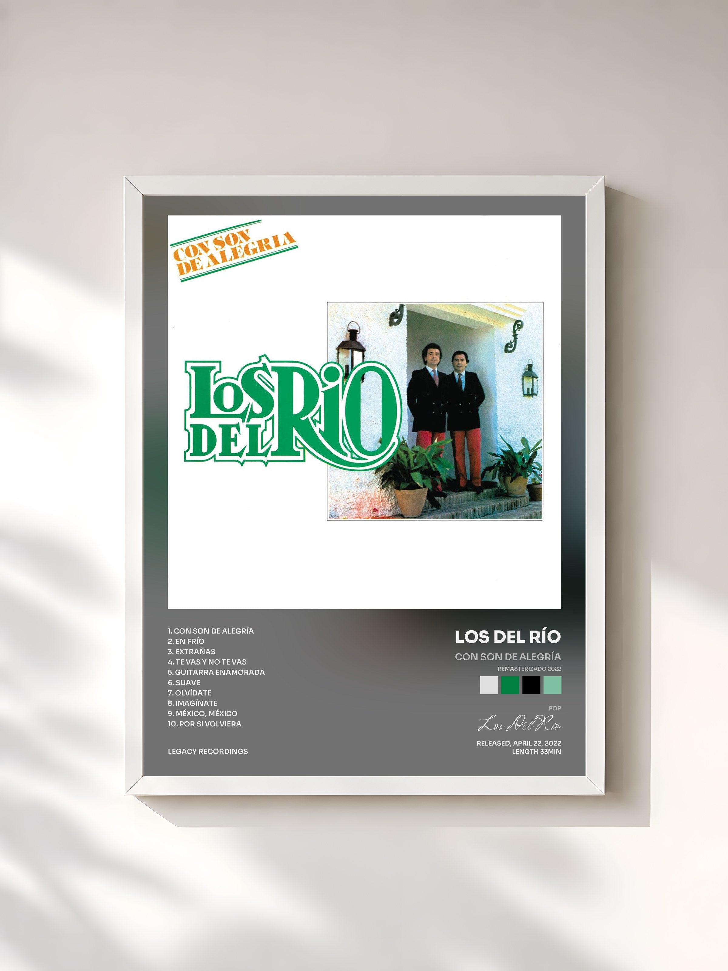 #blanc Tableau de l'album Con Son De Alegría (Remasterizado 2022) de Los Del Río, cadre blanc, imprimé et encadré en France