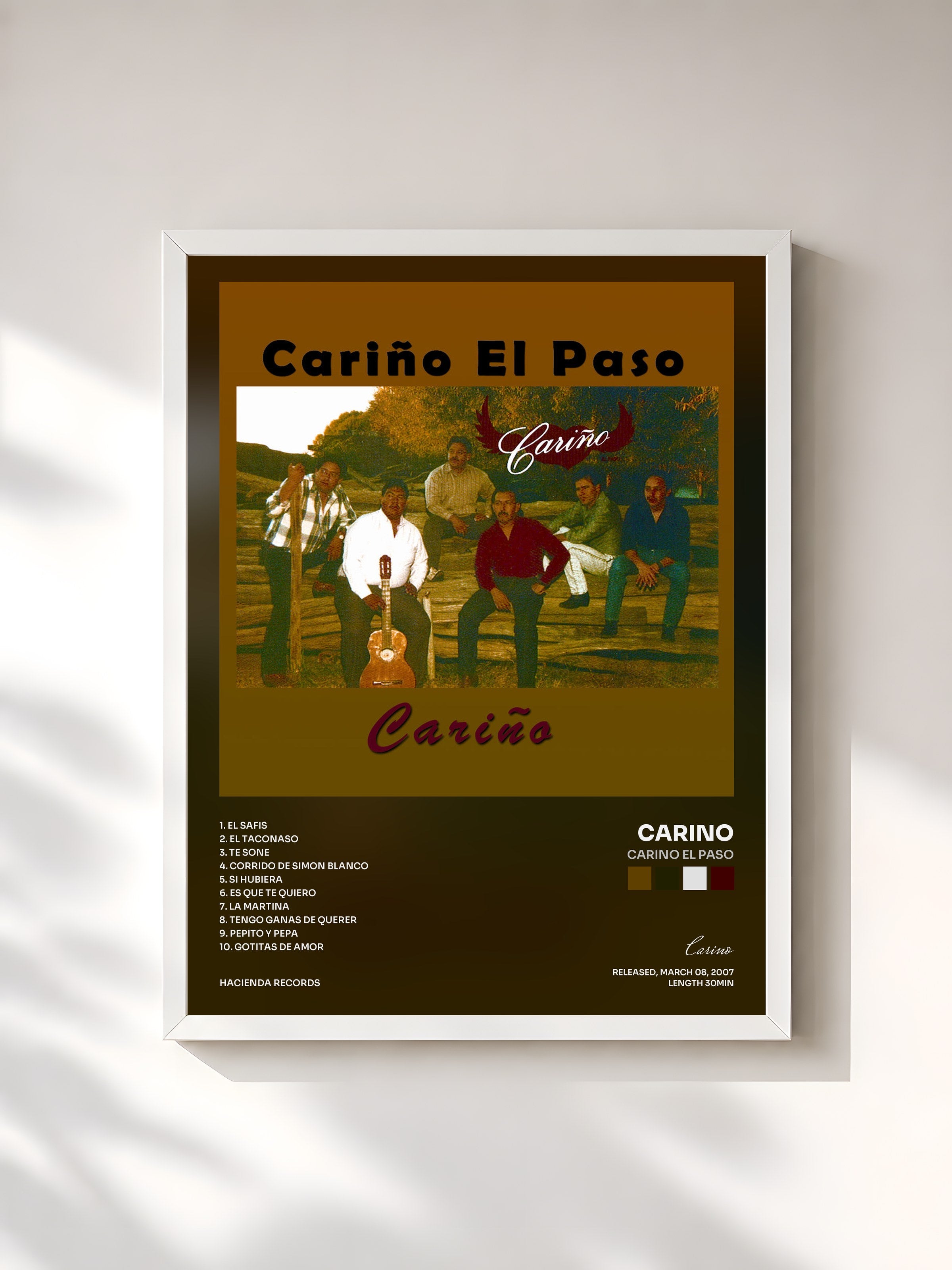 #blanc Tableau de l'album Carino El Paso de Carino, cadre blanc, imprimé et encadré en France