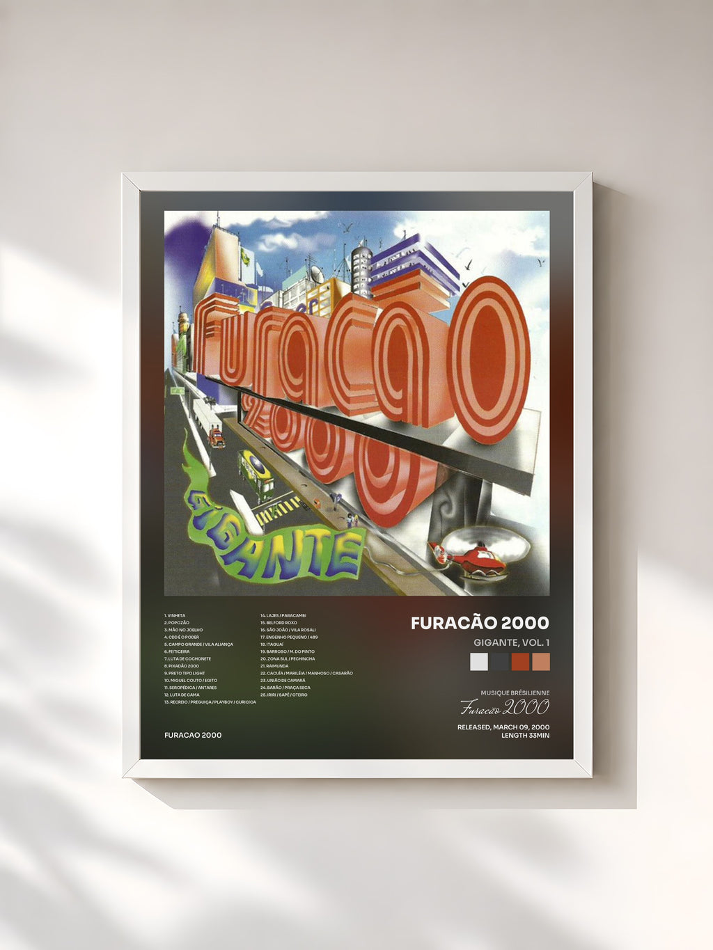 #blanc Gigante, Vol. 1 by Furacão 2000 as a framed art print, white frame, printed and framed in France