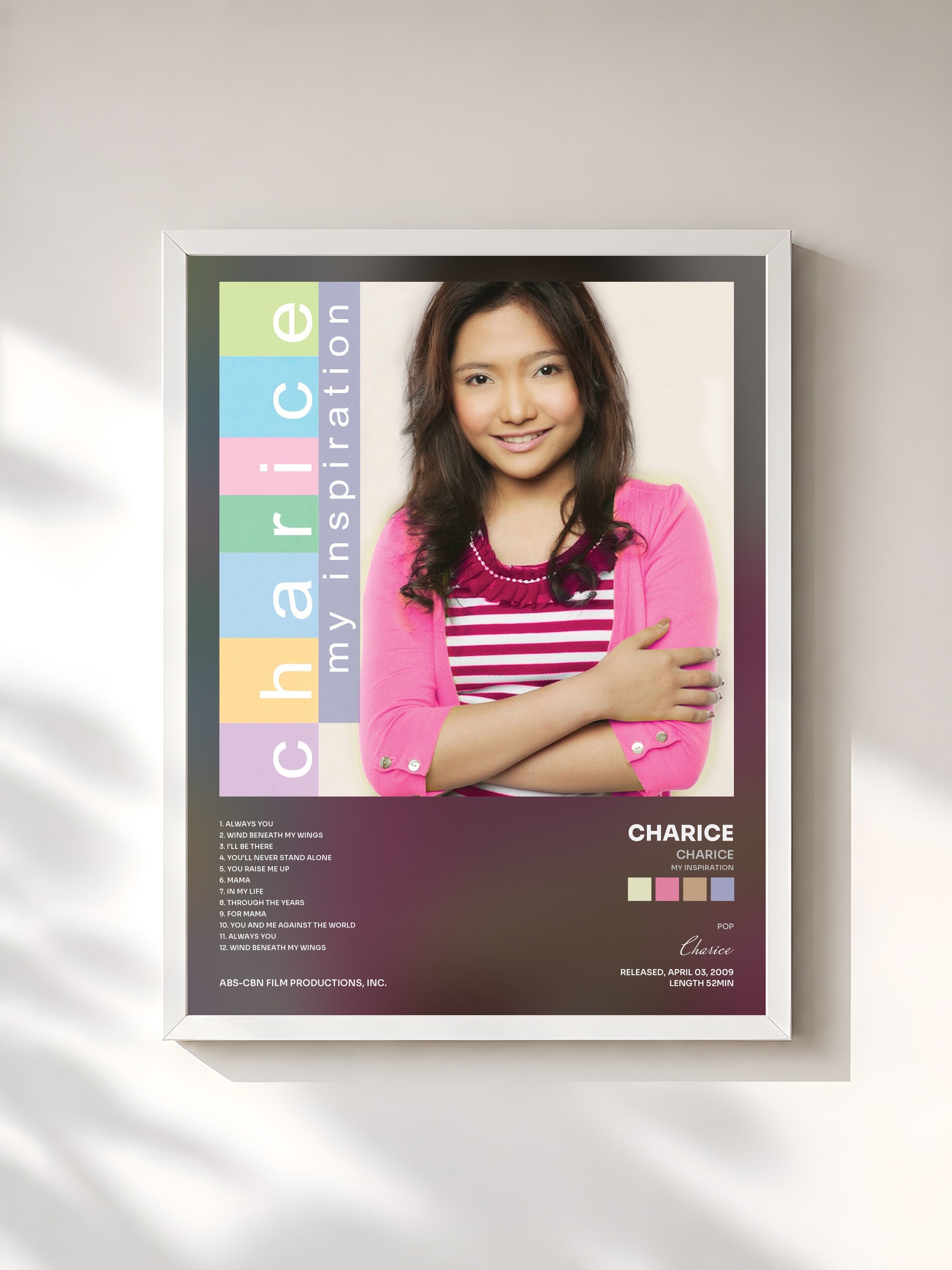 #blanc Tableau de l'album Charice (My Inspiration) de Charice, cadre blanc, imprimé et encadré en France