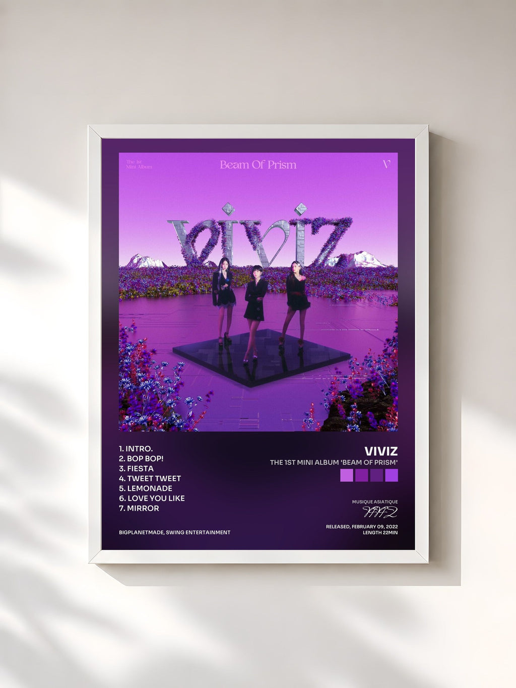 #blanc The 1st Mini Album 'Beam Of Prism' von VIVIZ als gerahmter Kunstdruck, weißer Rahmen, gedruckt und gerahmt in Frankreich