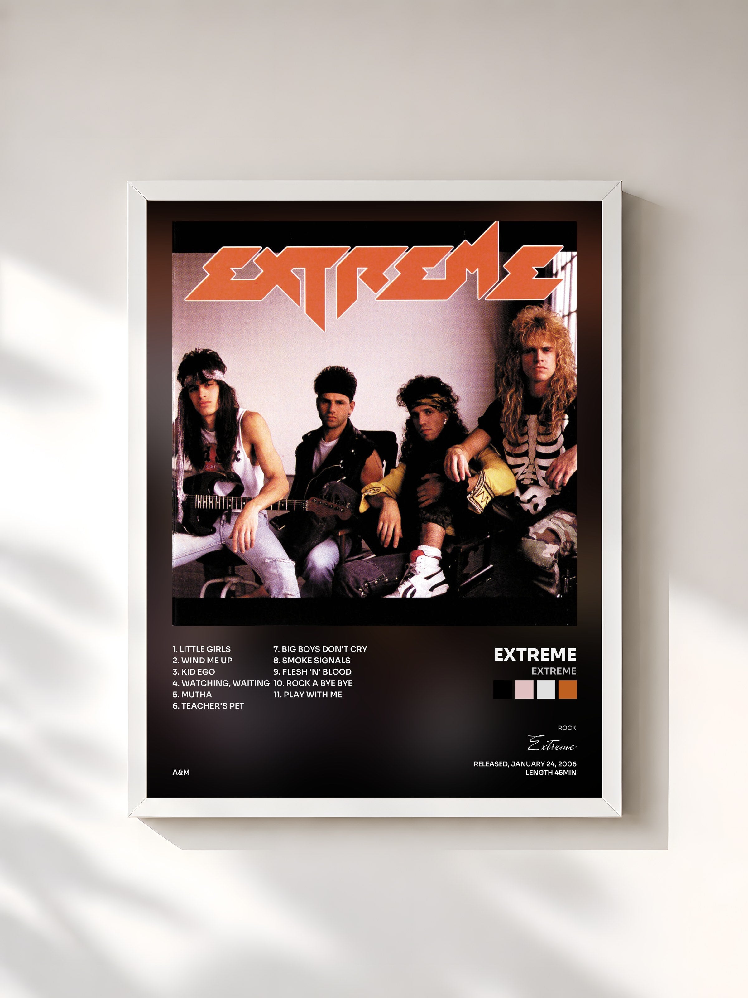 #blanc Tableau de l'album Extreme de Extreme, cadre blanc, imprimé et encadré en France