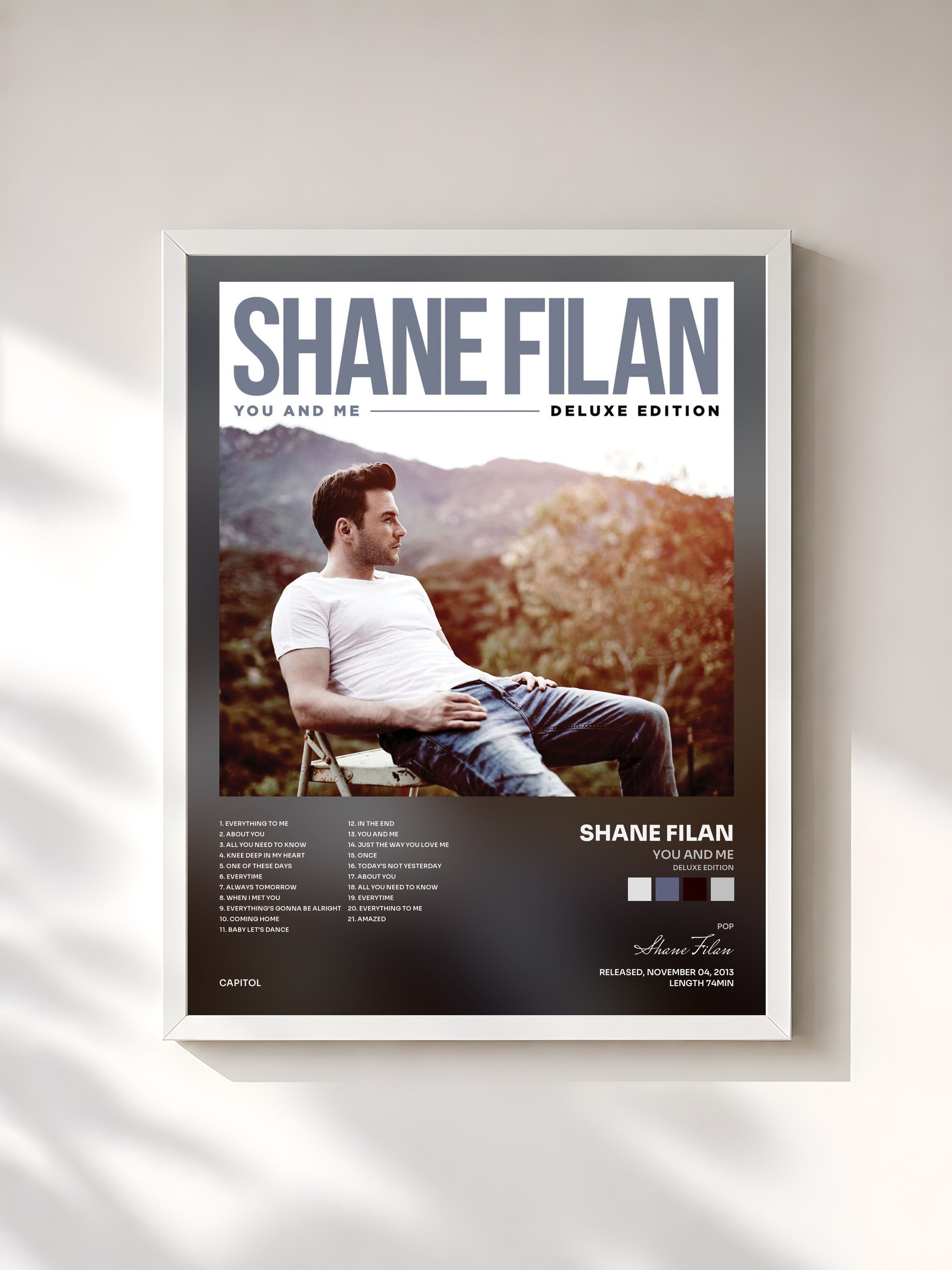 #blanc Tableau de l'album You And Me (Deluxe Edition) de Shane Filan, cadre blanc, imprimé et encadré en France
