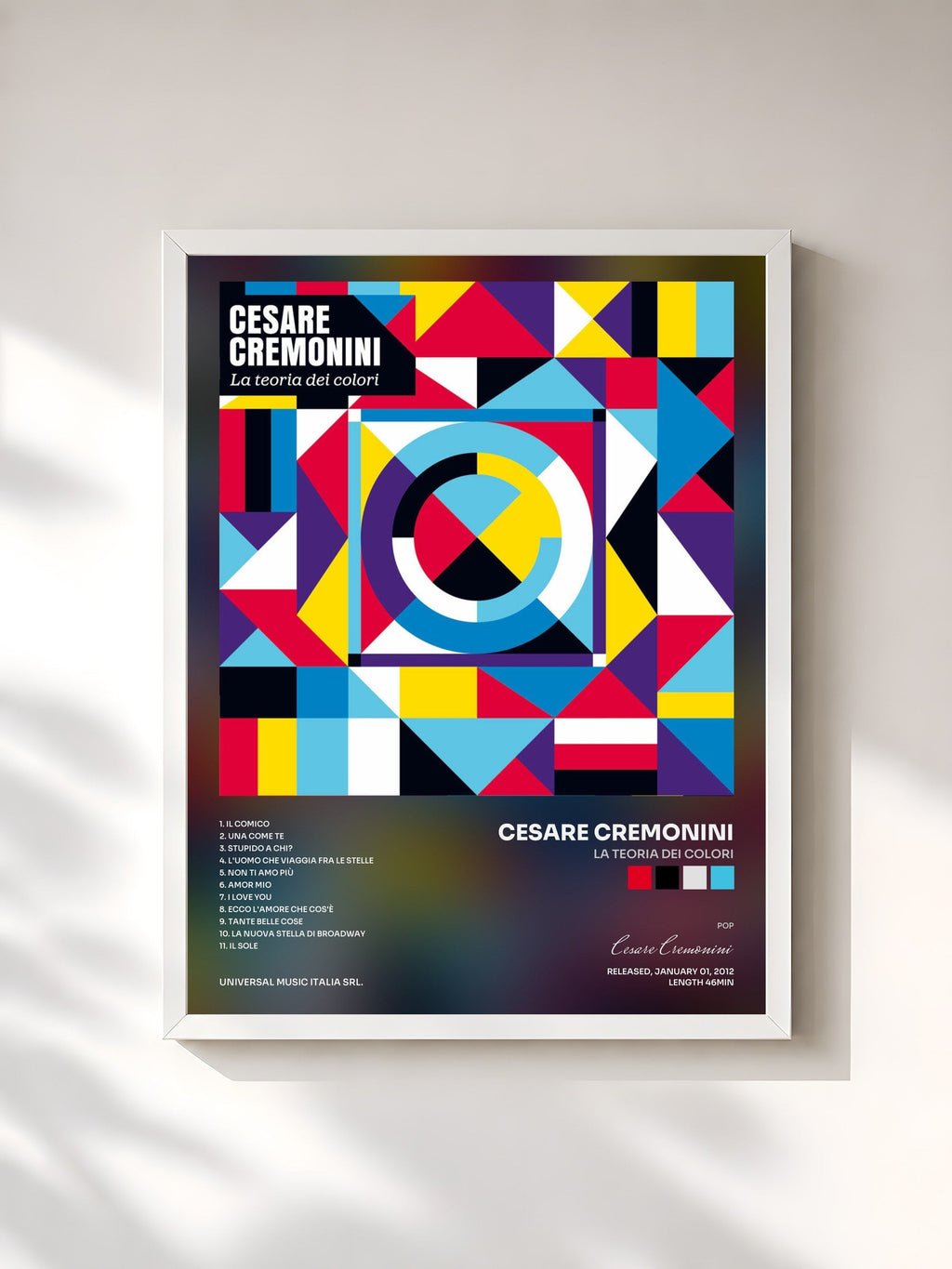 #blanc La Teoria Dei Colori by Cesare Cremonini as a framed art print, white frame, printed and framed in France