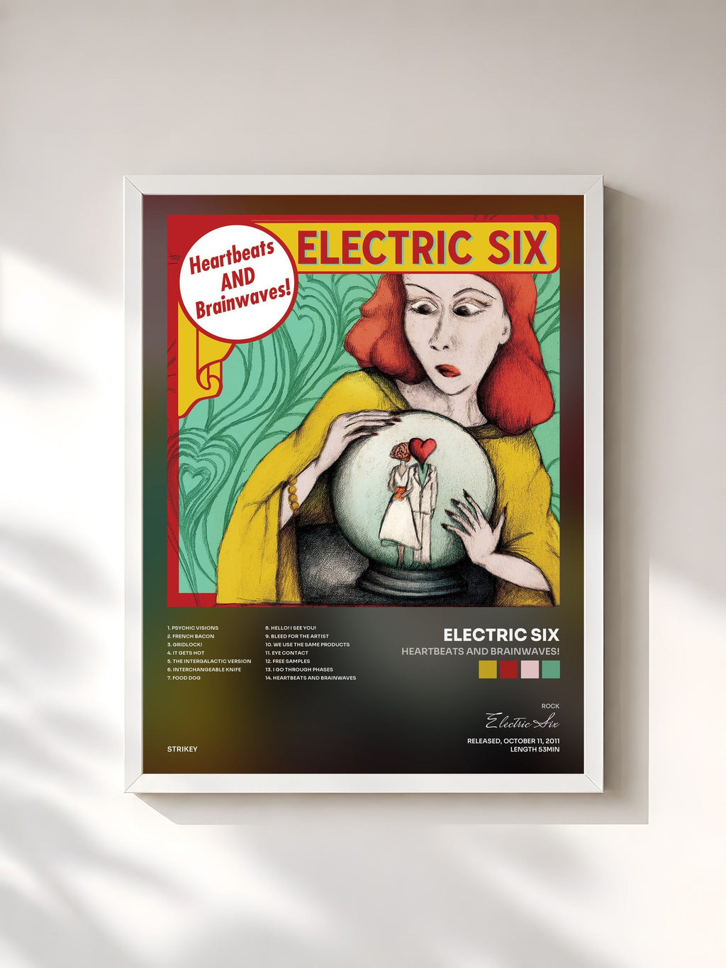 #blanc Heartbeats and Brainwaves! von Electric Six als gerahmter Kunstdruck, weißer Rahmen, gedruckt und gerahmt in Frankreich
