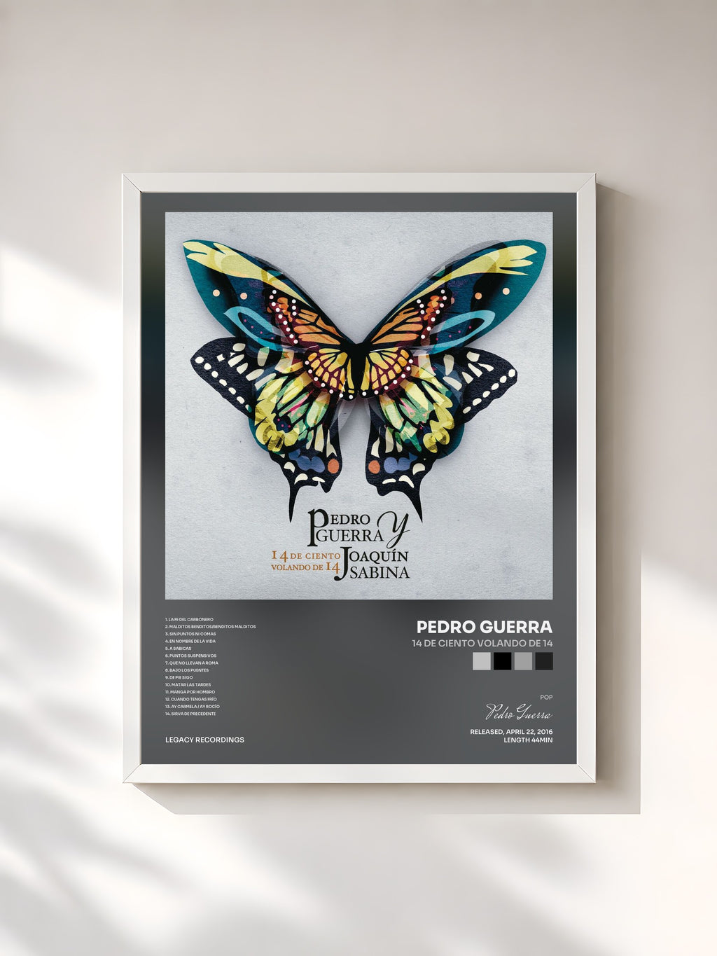 #blanc 14 by Ciento Volando de 14 de Pedro Guerra as a framed art print, white frame, printed and framed in France
