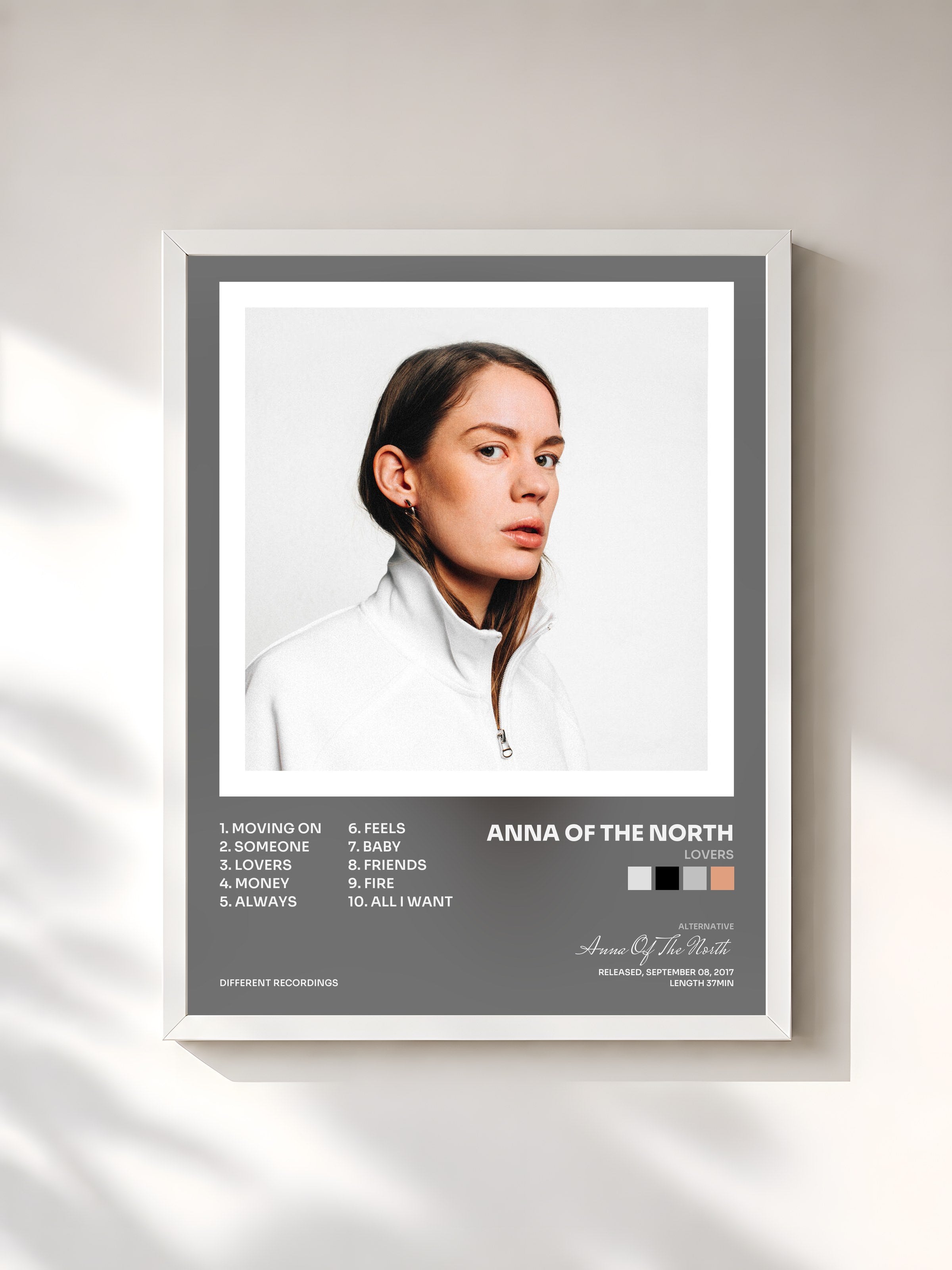 #blanc Tableau de l'album Lovers de Anna Of The North, cadre blanc, imprimé et encadré en France