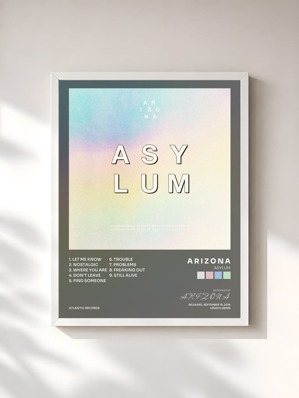 #blanc ASYLUM by A R I Z O N A as a framed art print, white frame, printed and framed in France