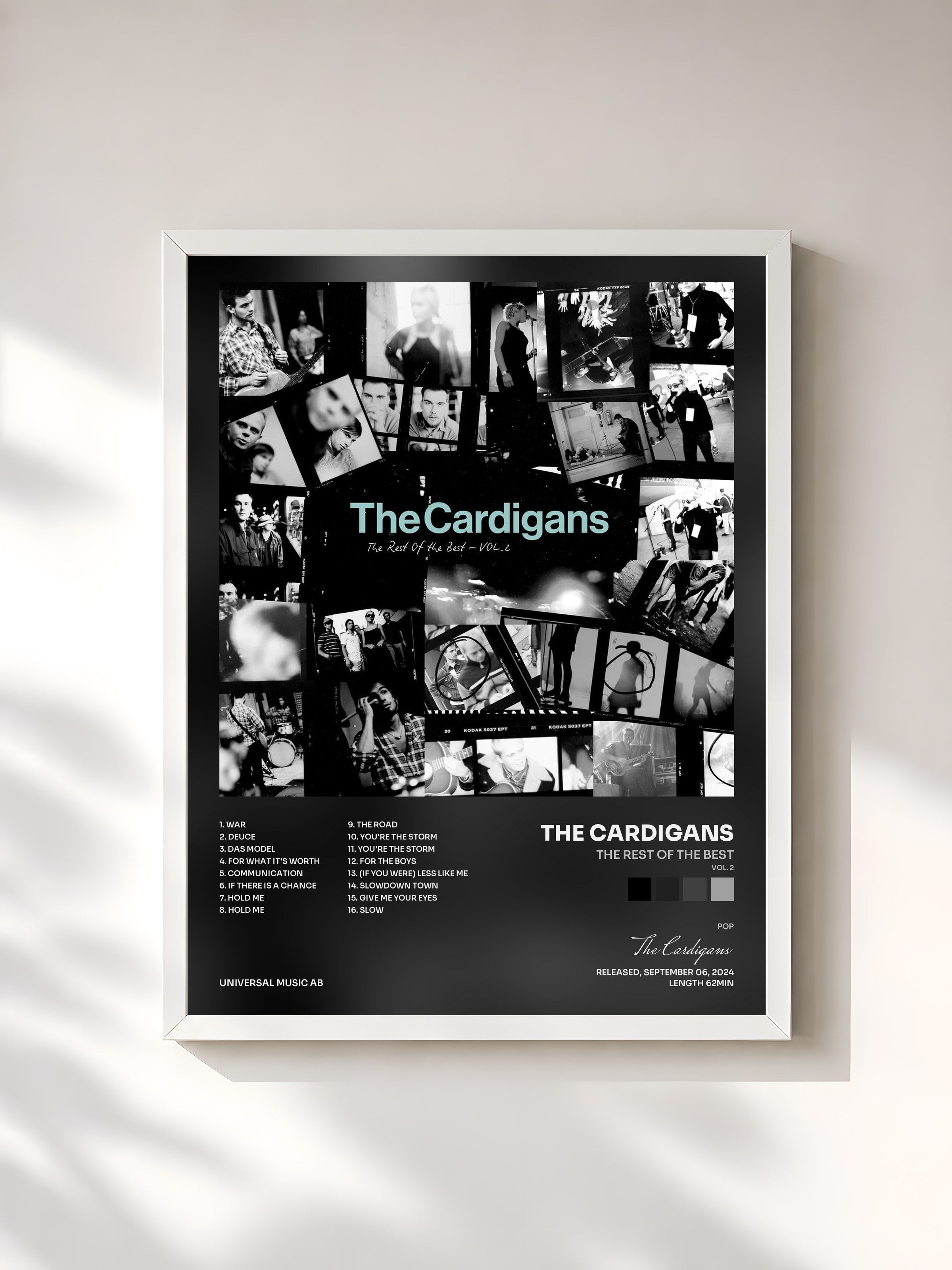 #blanc Tableau de l'album The Rest Of The Best (Vol. 2) de The Cardigans, cadre blanc, imprimé et encadré en France