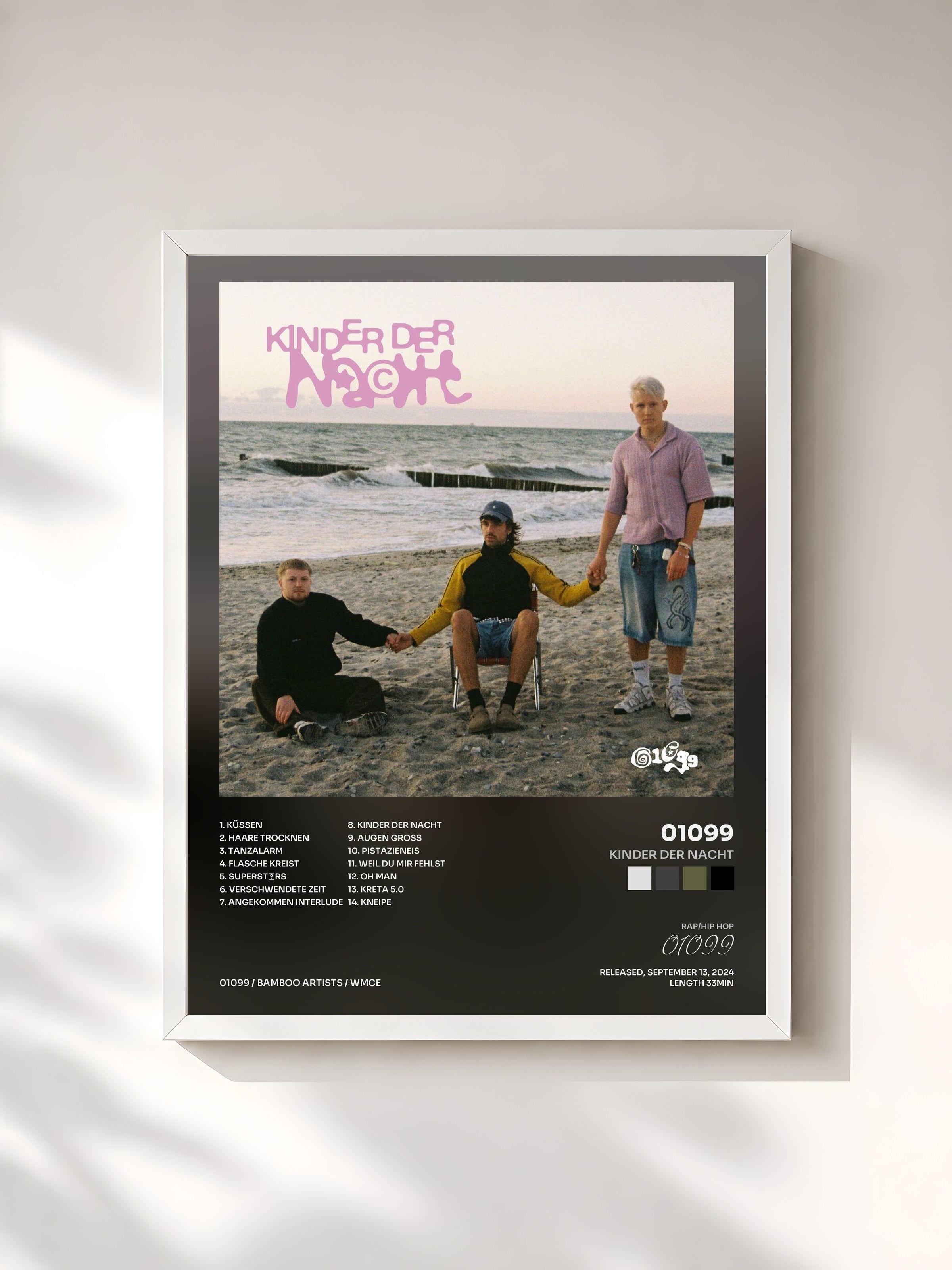 #blanc Tableau de l'album Kinder der Nacht de 01099, cadre blanc, imprimé et encadré en France