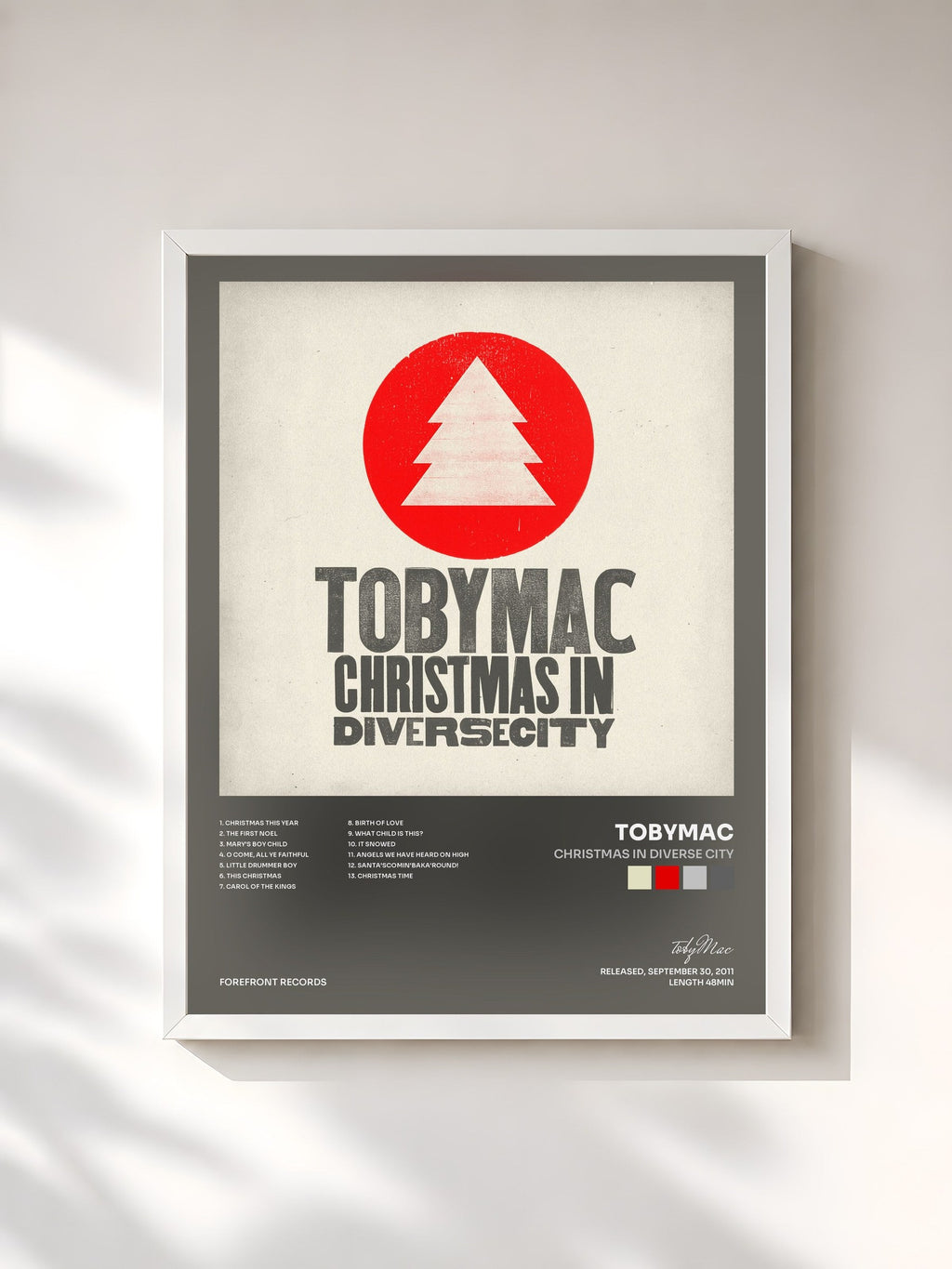 #blanc Christmas in Diverse City von tobyMac als gerahmter Kunstdruck, weißer Rahmen, gedruckt und gerahmt in Frankreich