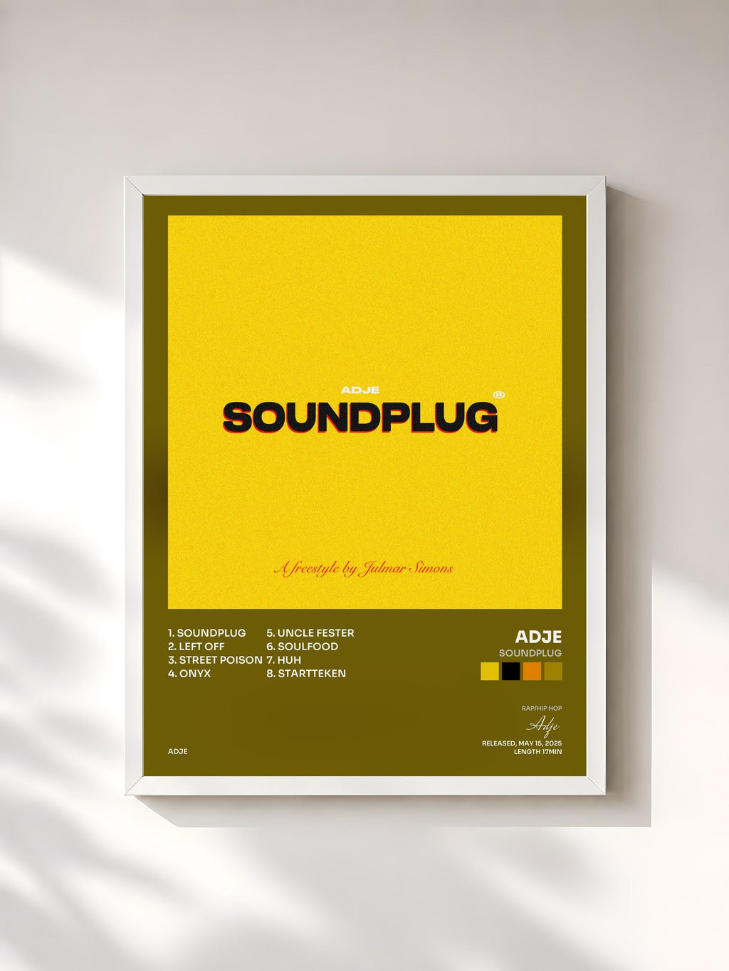 #blanc soundplug di Adje in stampa incorniciata, cornice bianca, stampata e incorniciata in Francia