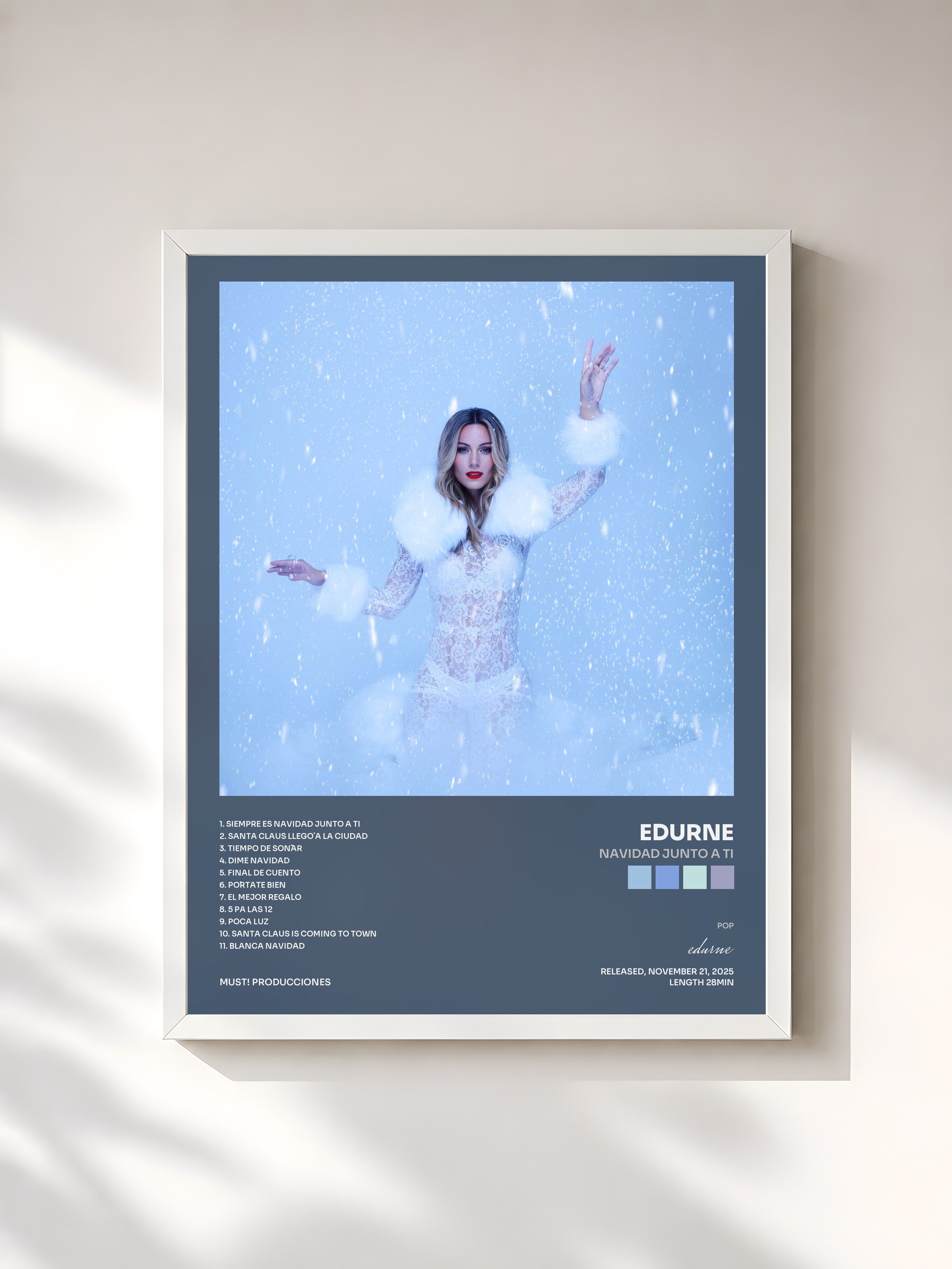 #blanc Tableau de l'album Navidad junto a ti de edurne, cadre blanc, imprimé et encadré en France
