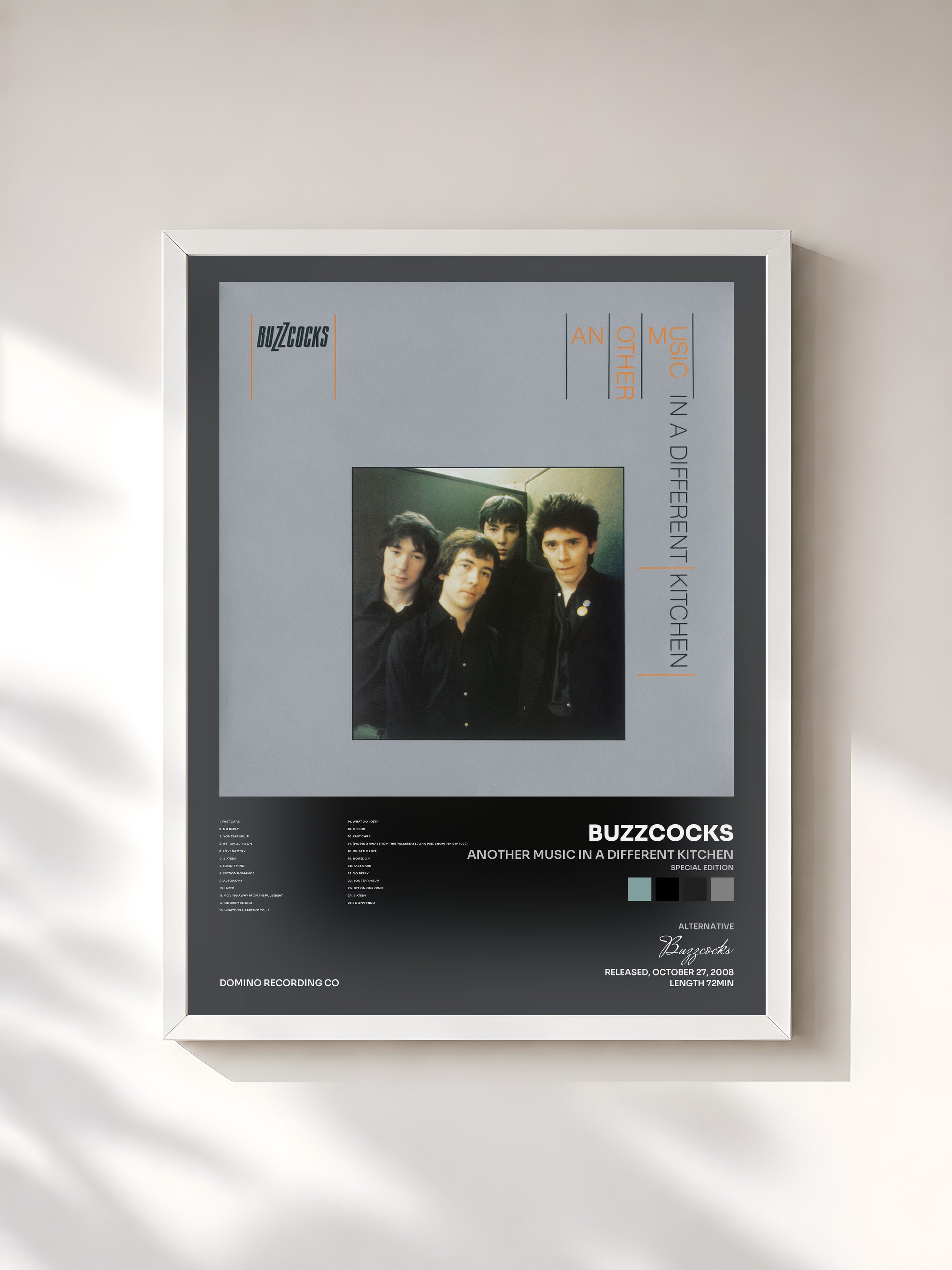 #blanc Tableau de l'album Another Music In A Different Kitchen (Special Edition) de Buzzcocks, cadre blanc, imprimé et encadré en France