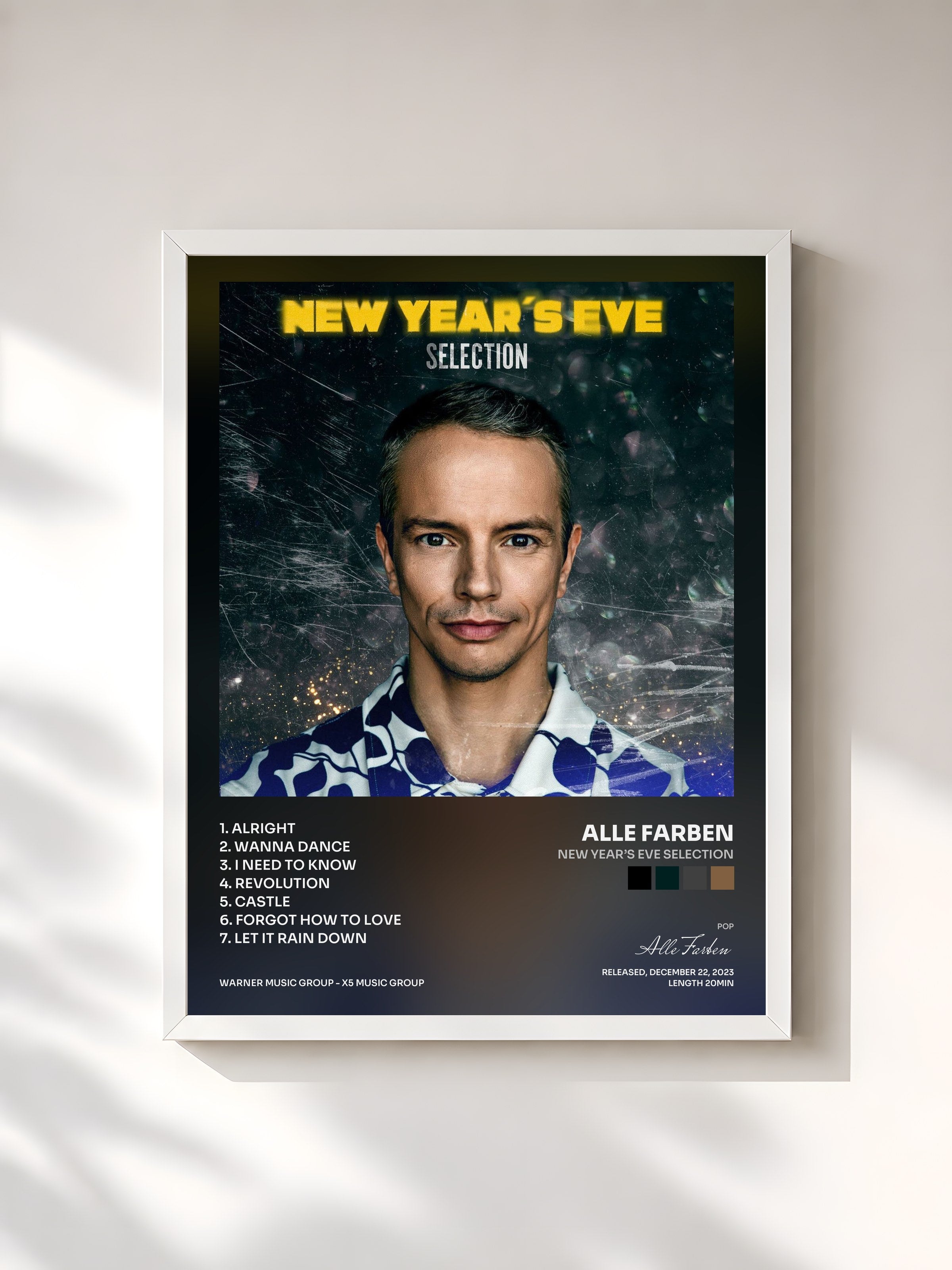 #blanc Tableau de l'album New Year’s Eve Selection de Alle Farben, cadre blanc, imprimé et encadré en France