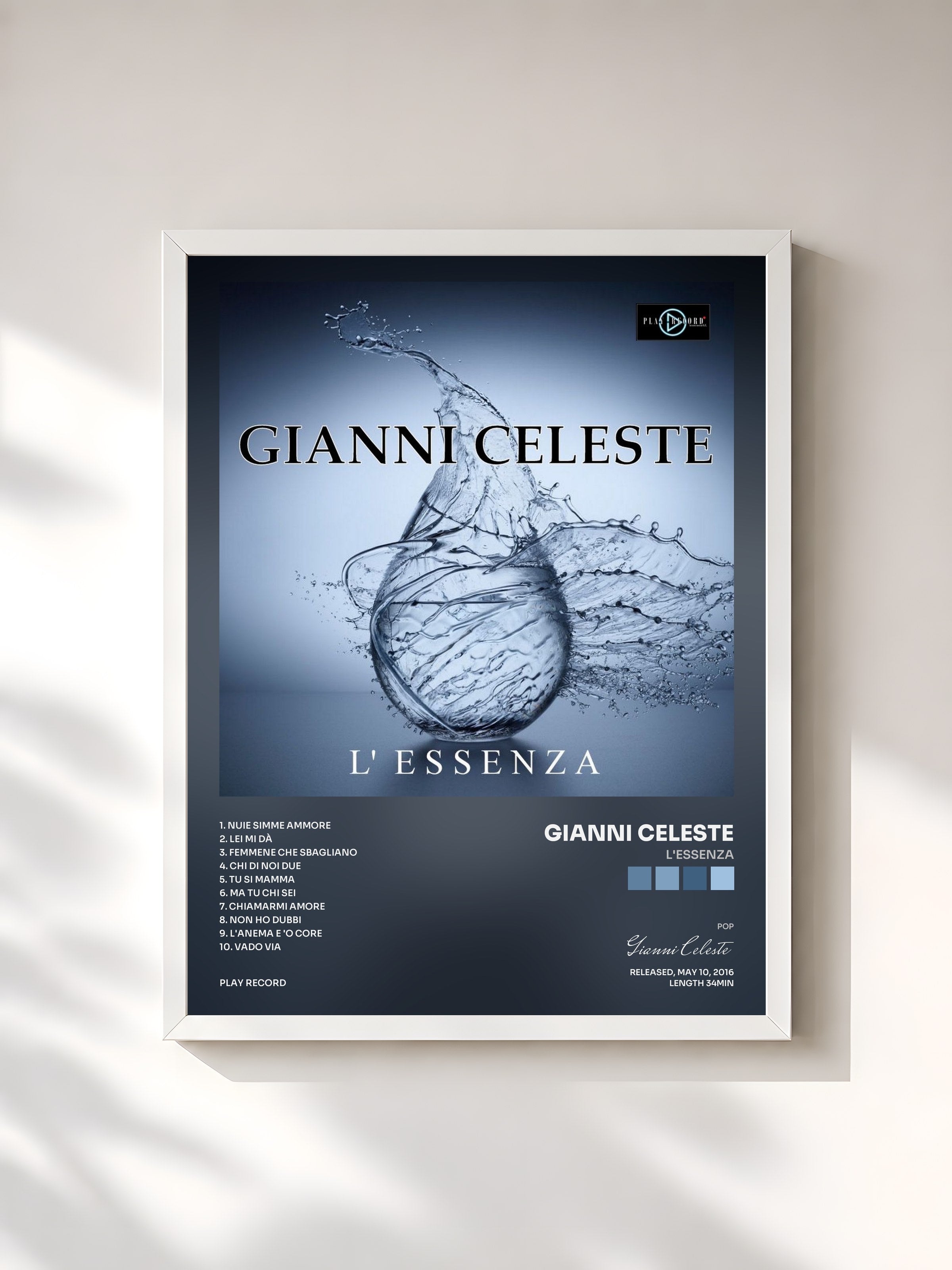 #blanc Tableau de l'album L'essenza de Gianni Celeste, cadre blanc, imprimé et encadré en France