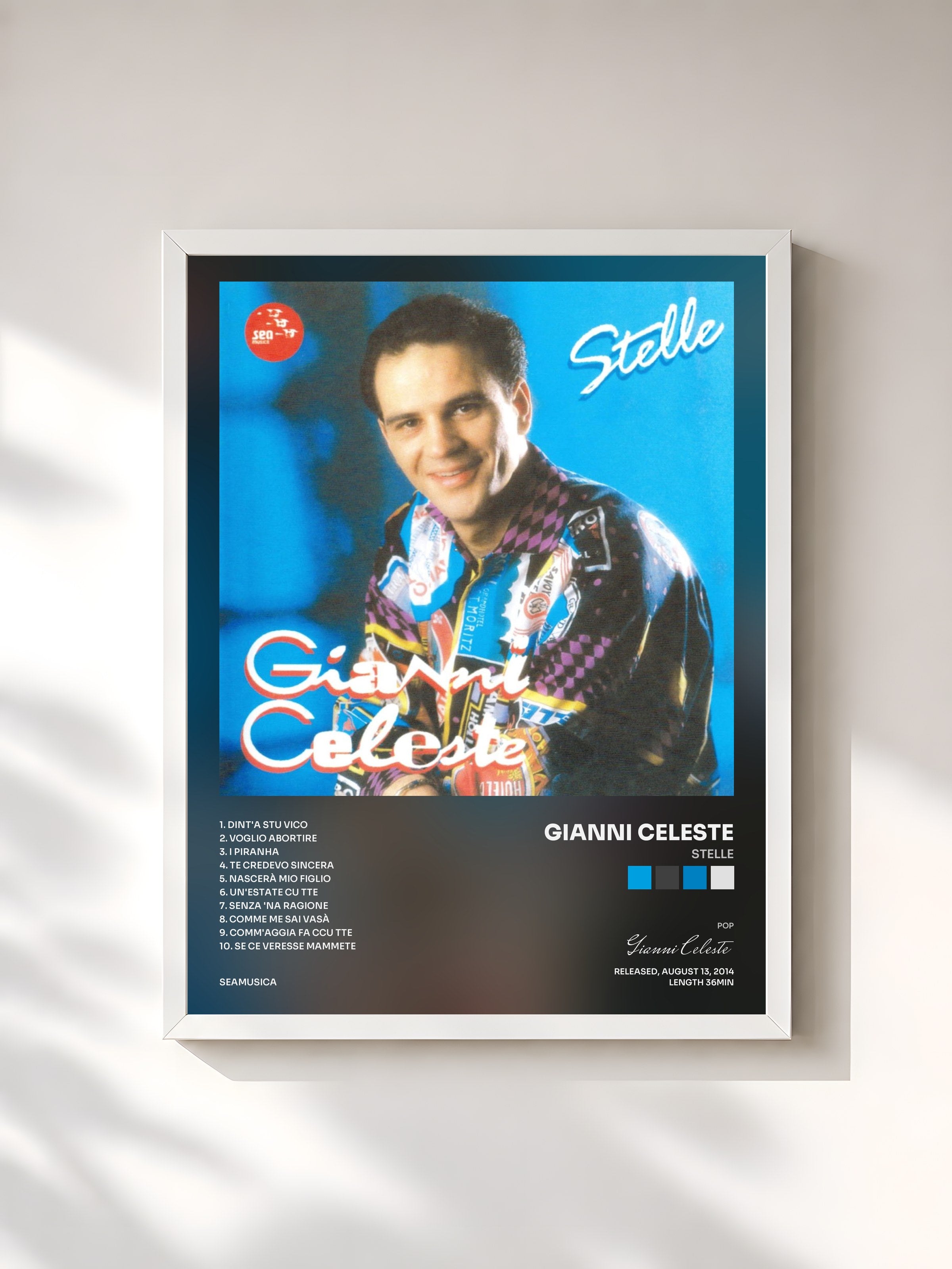 #blanc Tableau de l'album Stelle de Gianni Celeste, cadre blanc, imprimé et encadré en France