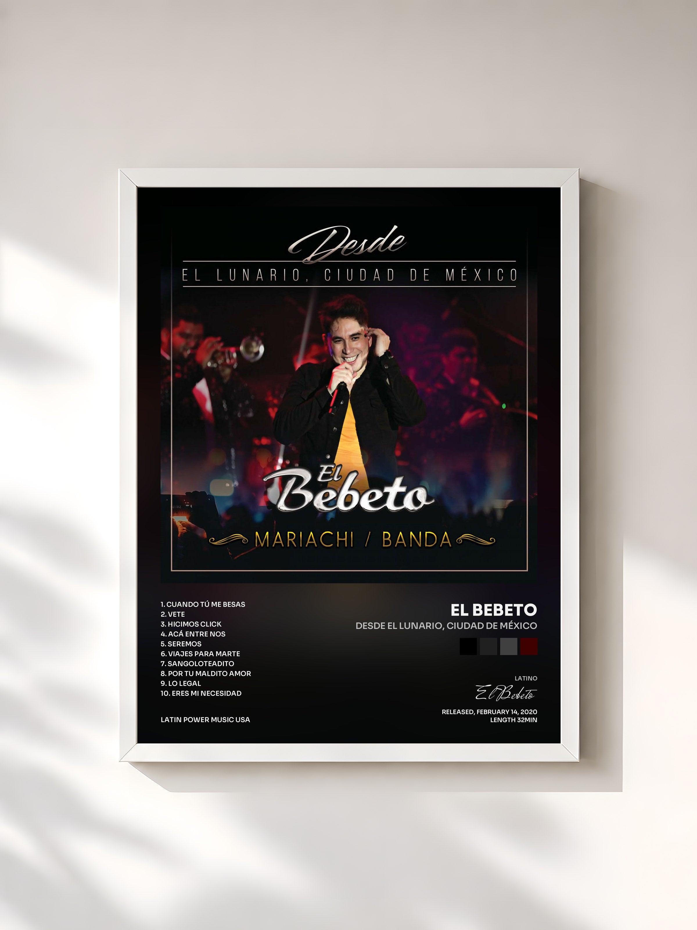 #blanc Tableau de l'album Desde El Lunario, Ciudad De México de El Bebeto, cadre blanc, imprimé et encadré en France