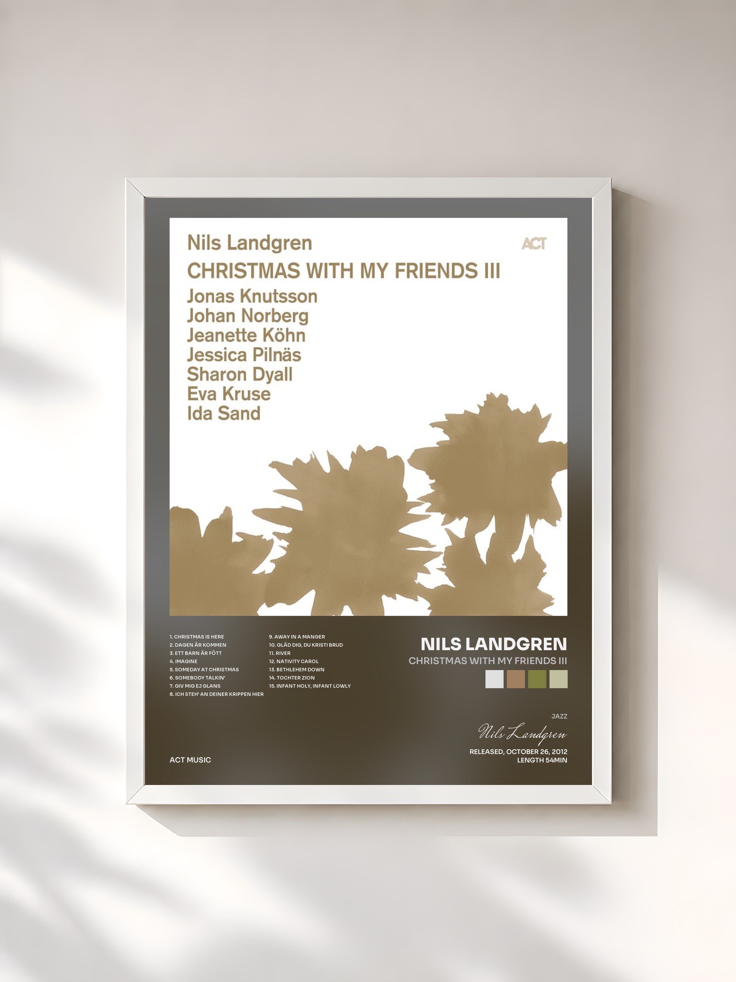 #blanc Tableau de l'album Christmas with My Friends III de Nils Landgren, cadre blanc, imprimé et encadré en France