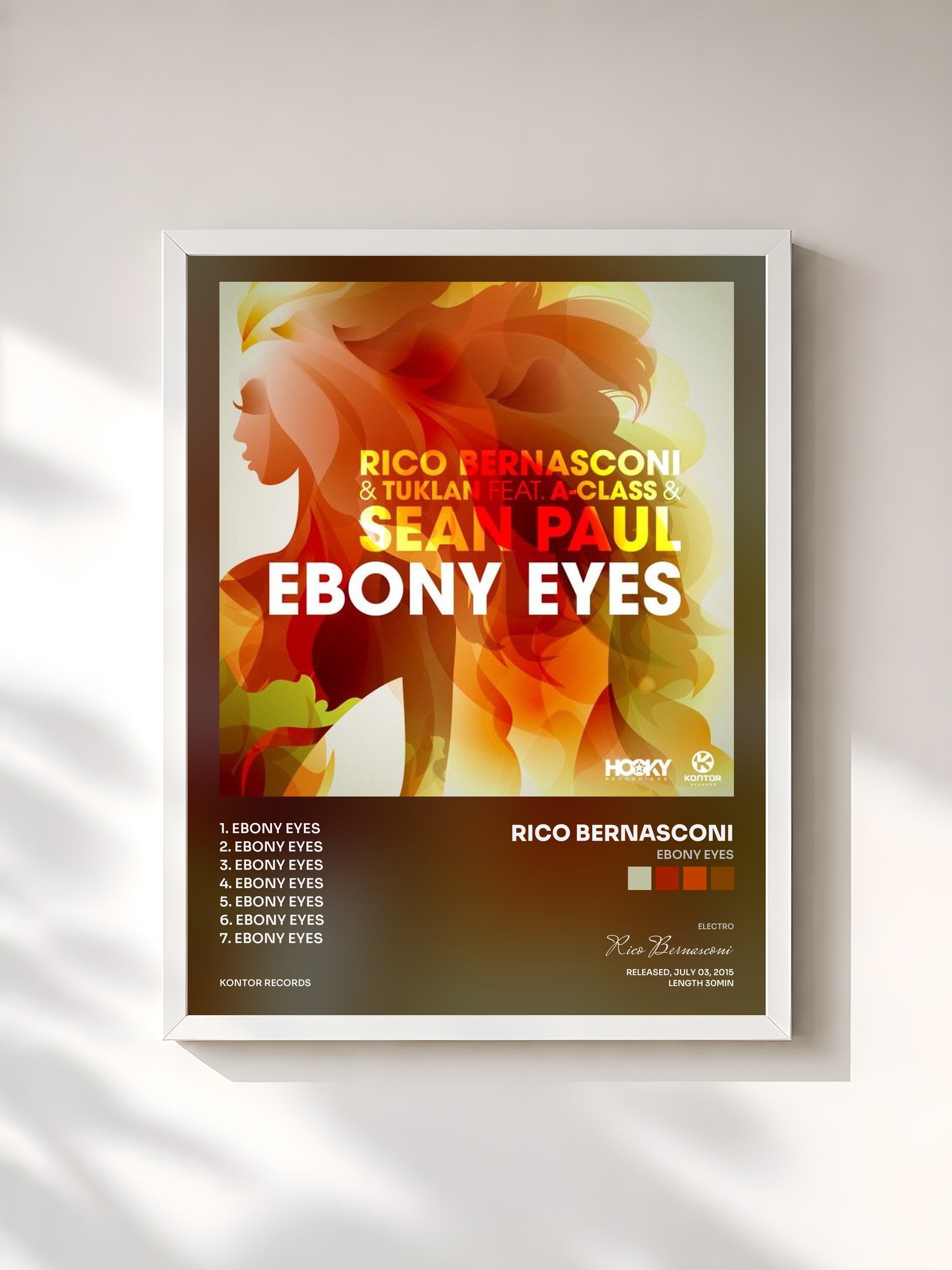 #blanc Tableau de l'album Ebony Eyes de Rico Bernasconi, cadre blanc, imprimé et encadré en France