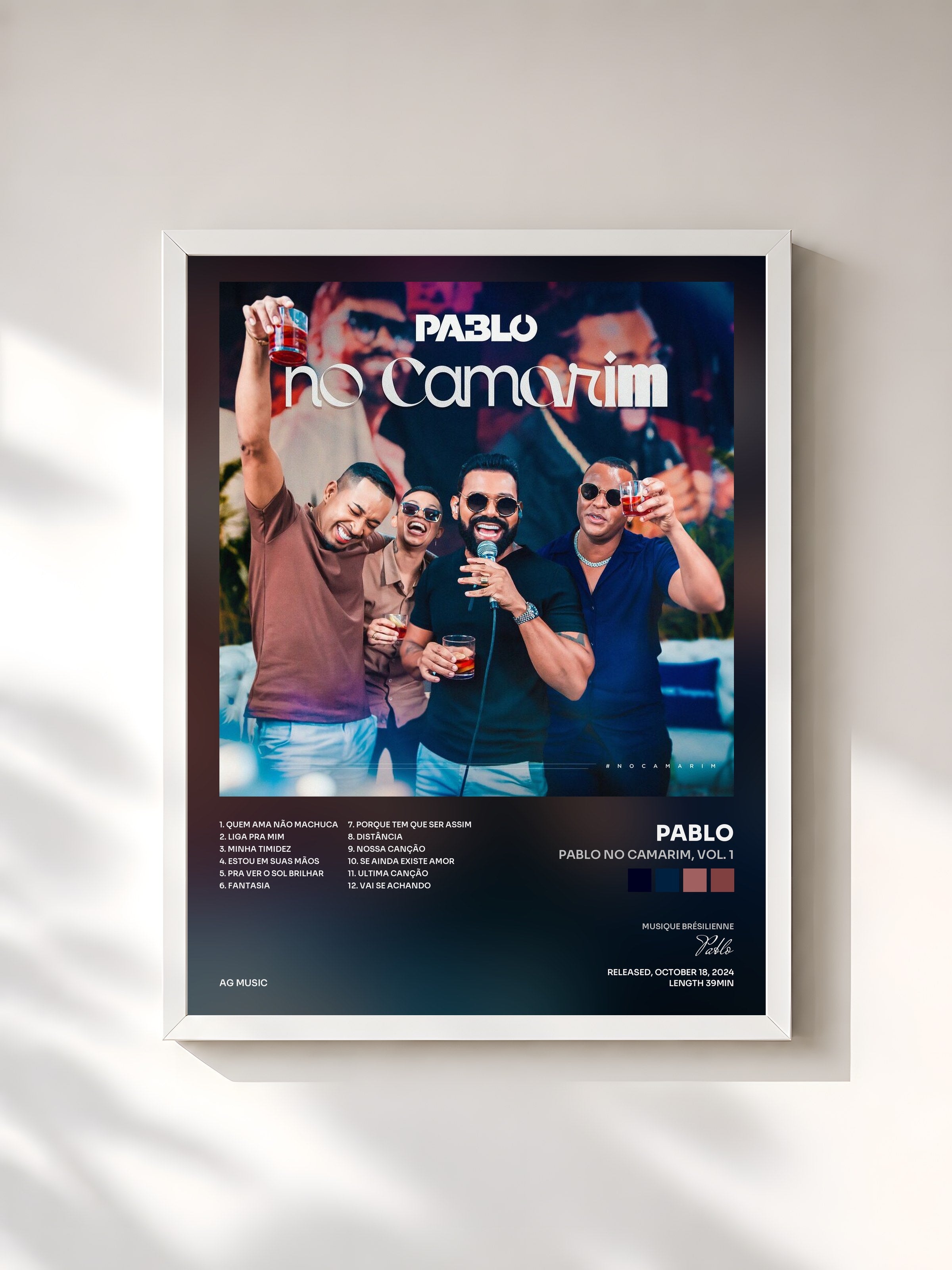 #blanc Tableau de l'album Pablo no Camarim, Vol. 1 de Pablo, cadre blanc, imprimé et encadré en France