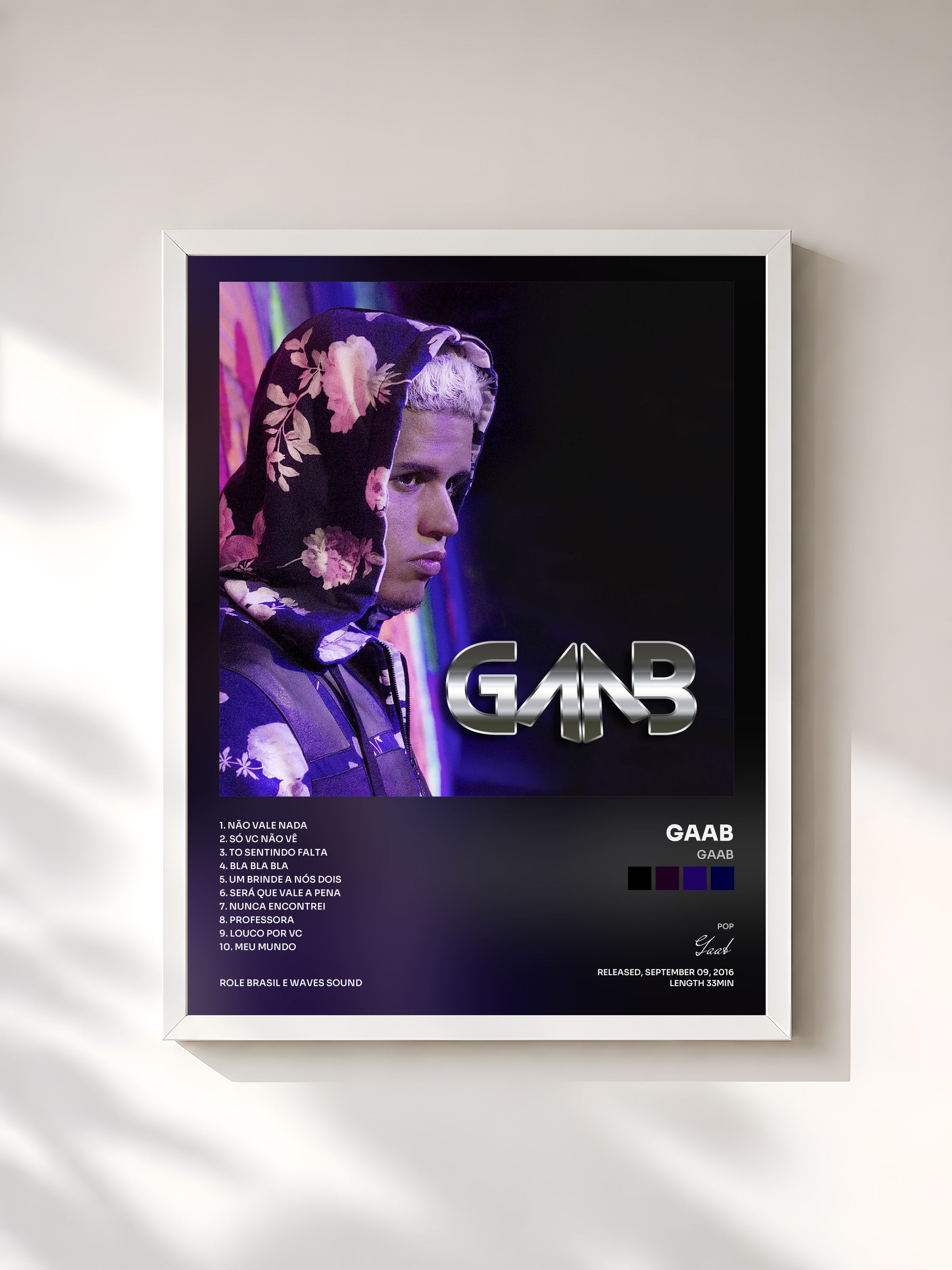 #blanc Tableau de l'album Gaab de Gaab, cadre blanc, imprimé et encadré en France
