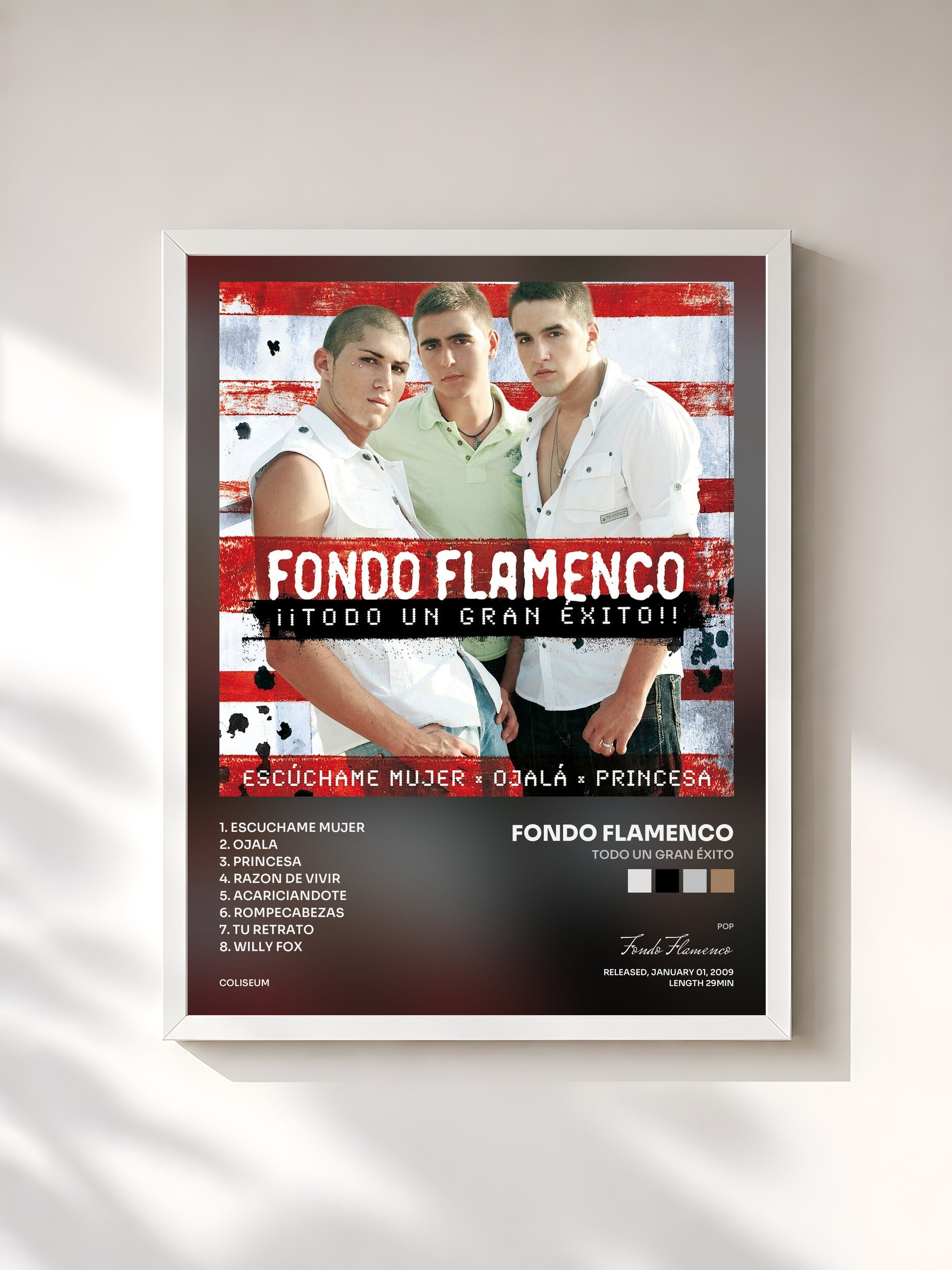 #blanc Tableau de l'album Todo un Gran Éxito de Fondo Flamenco, cadre blanc, imprimé et encadré en France