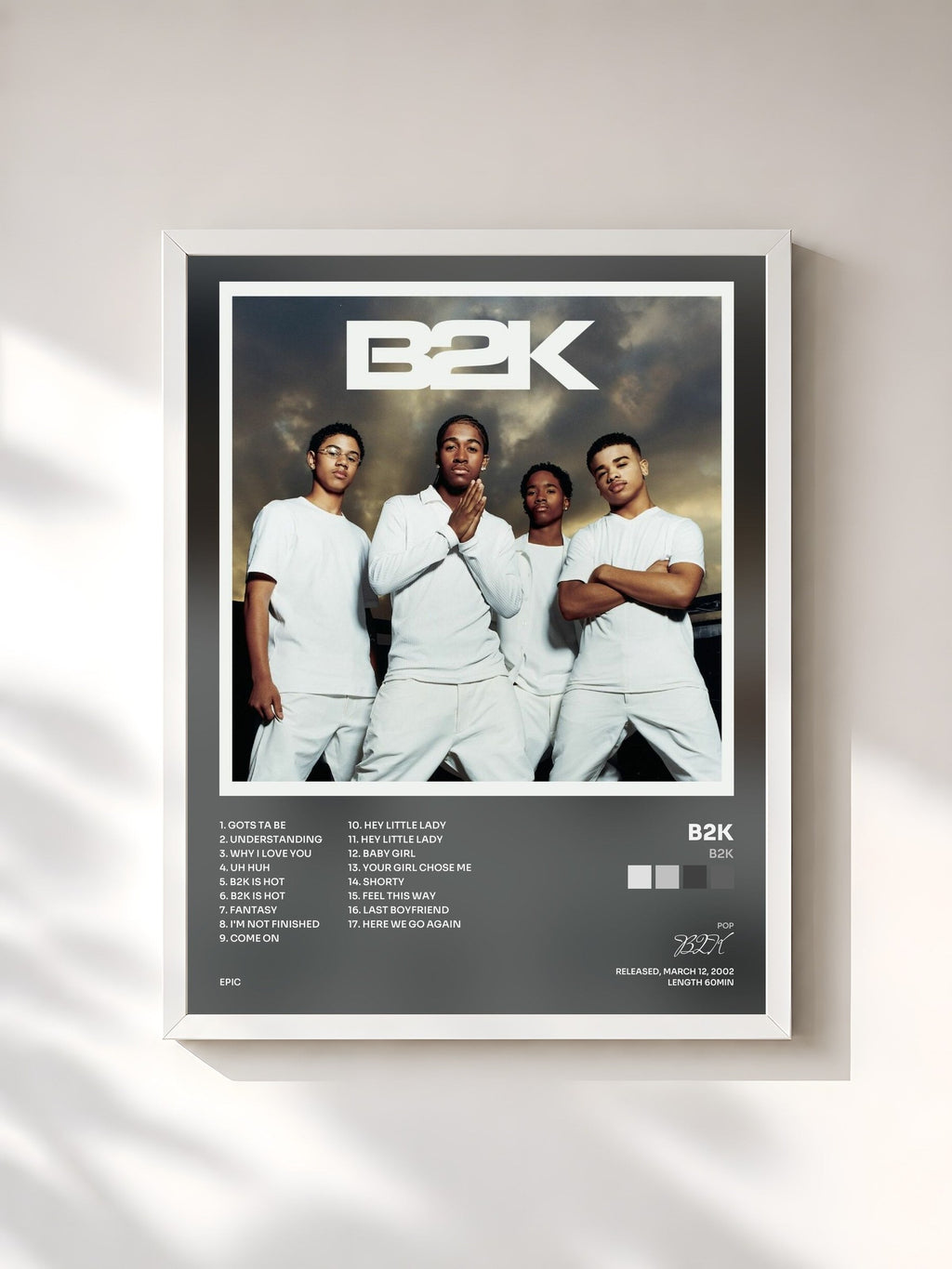 #blanc B2K von B2K als gerahmter Kunstdruck, weißer Rahmen, gedruckt und gerahmt in Frankreich