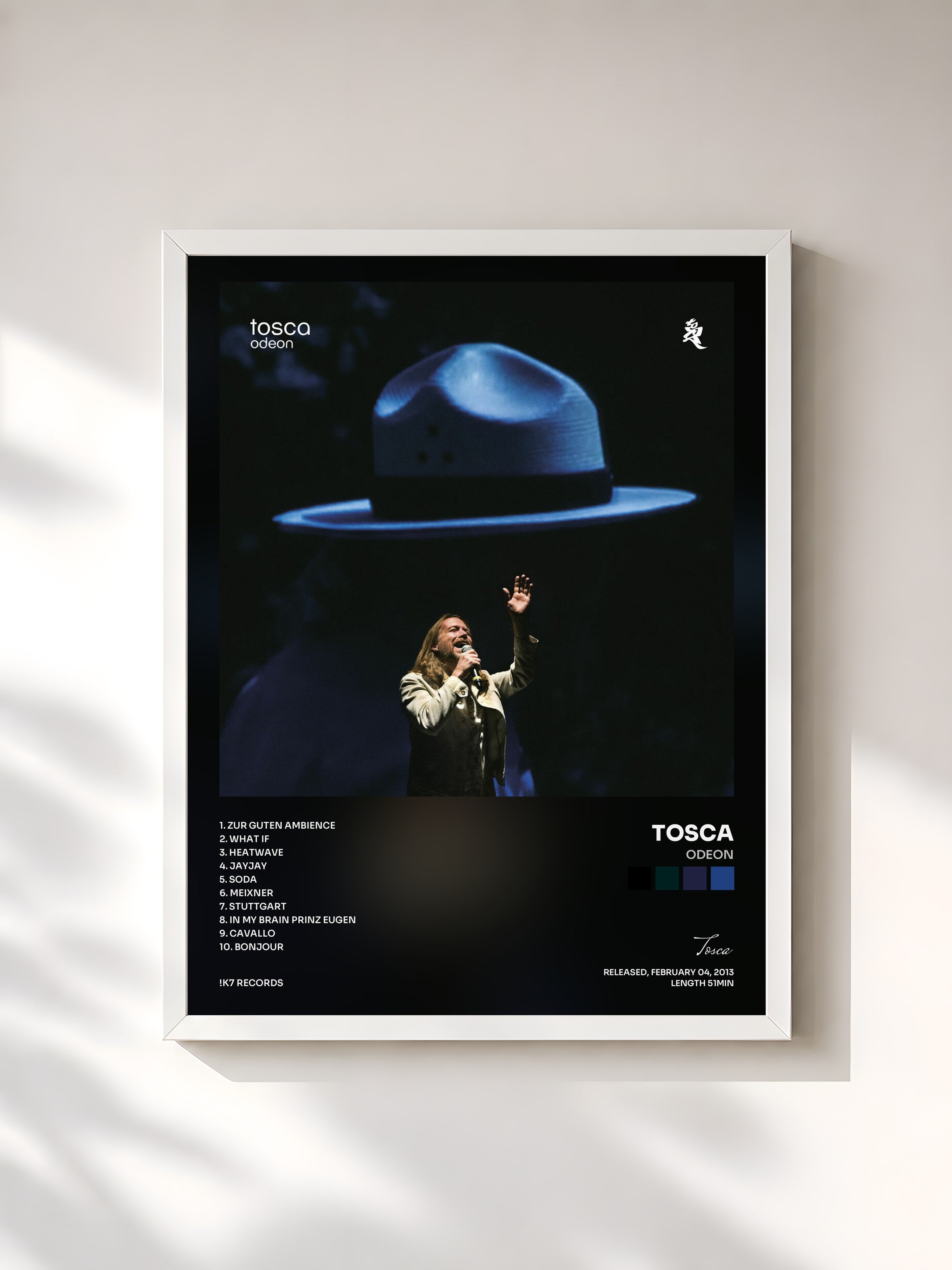 #blanc Tableau de l'album Odeon de Tosca, cadre blanc, imprimé et encadré en France