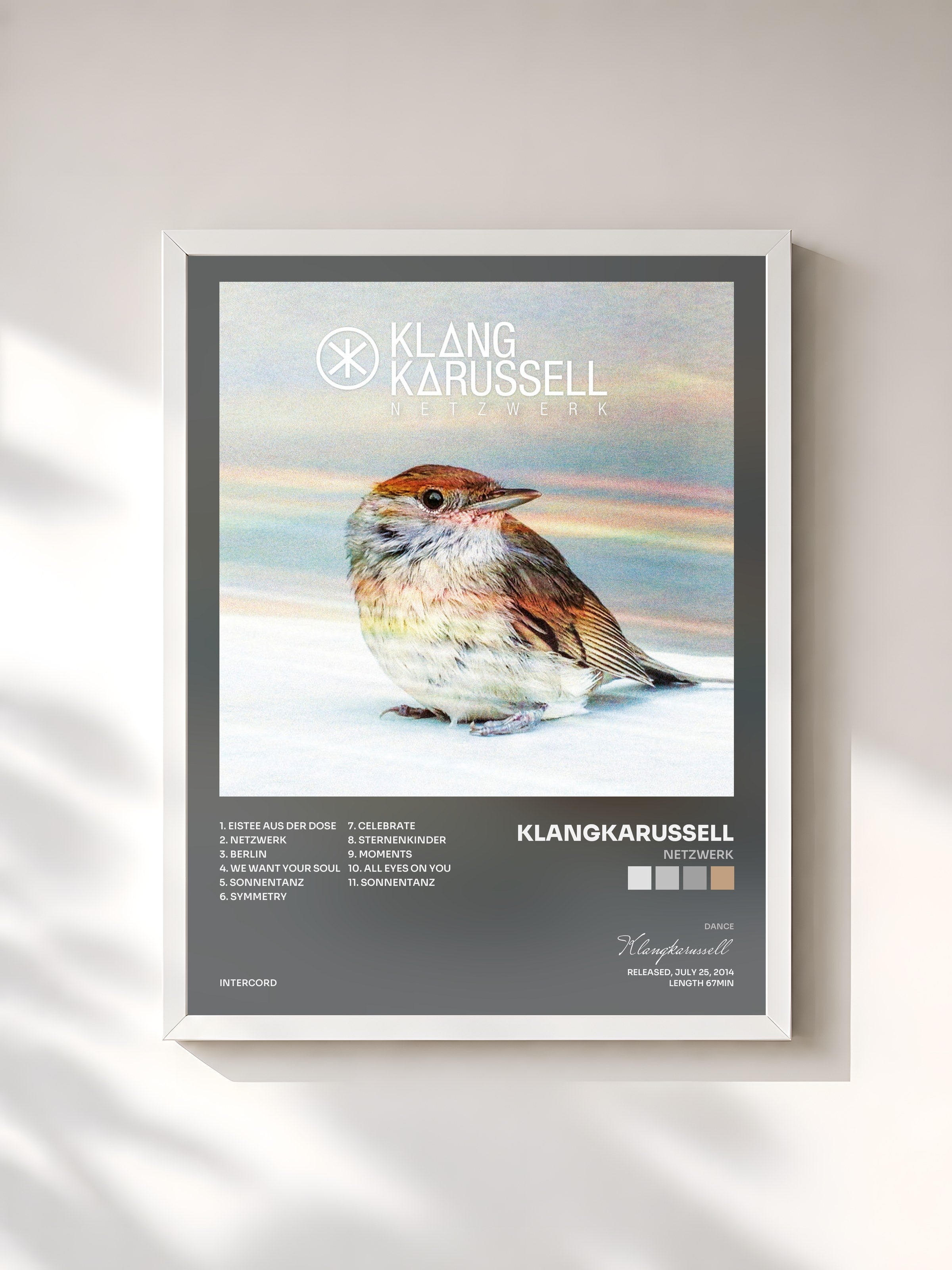 #blanc Tableau de l'album Netzwerk de Klangkarussell, cadre blanc, imprimé et encadré en France