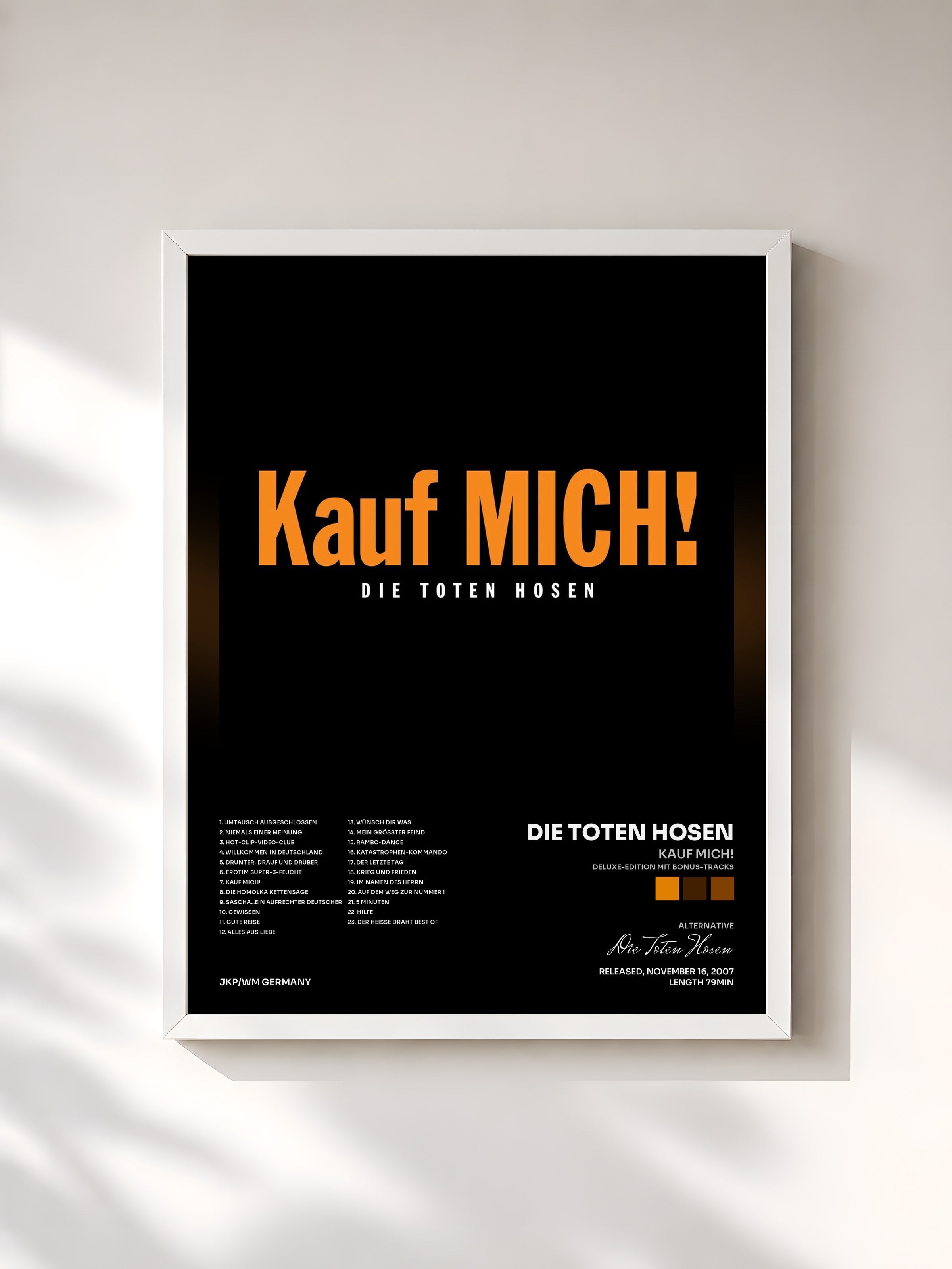 #blanc Tableau de l'album Kauf mich! (Deluxe-Edition mit Bonus-Tracks) de Die Toten Hosen, cadre blanc, imprimé et encadré en France