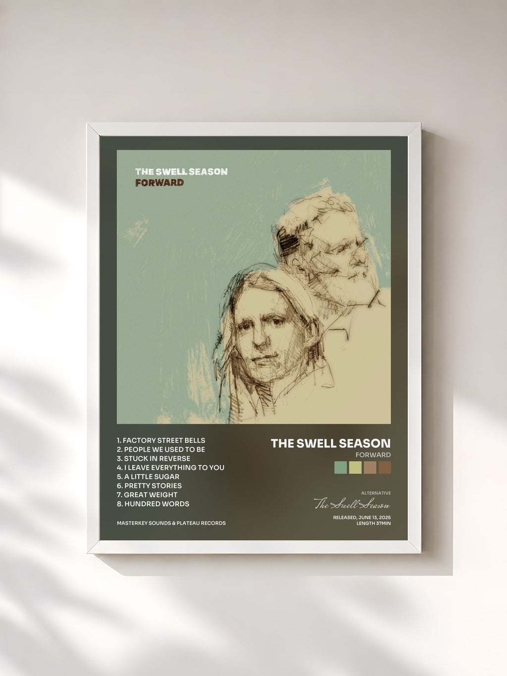 #blanc Forward by The Swell Season as a framed art print, white frame, printed and framed in France