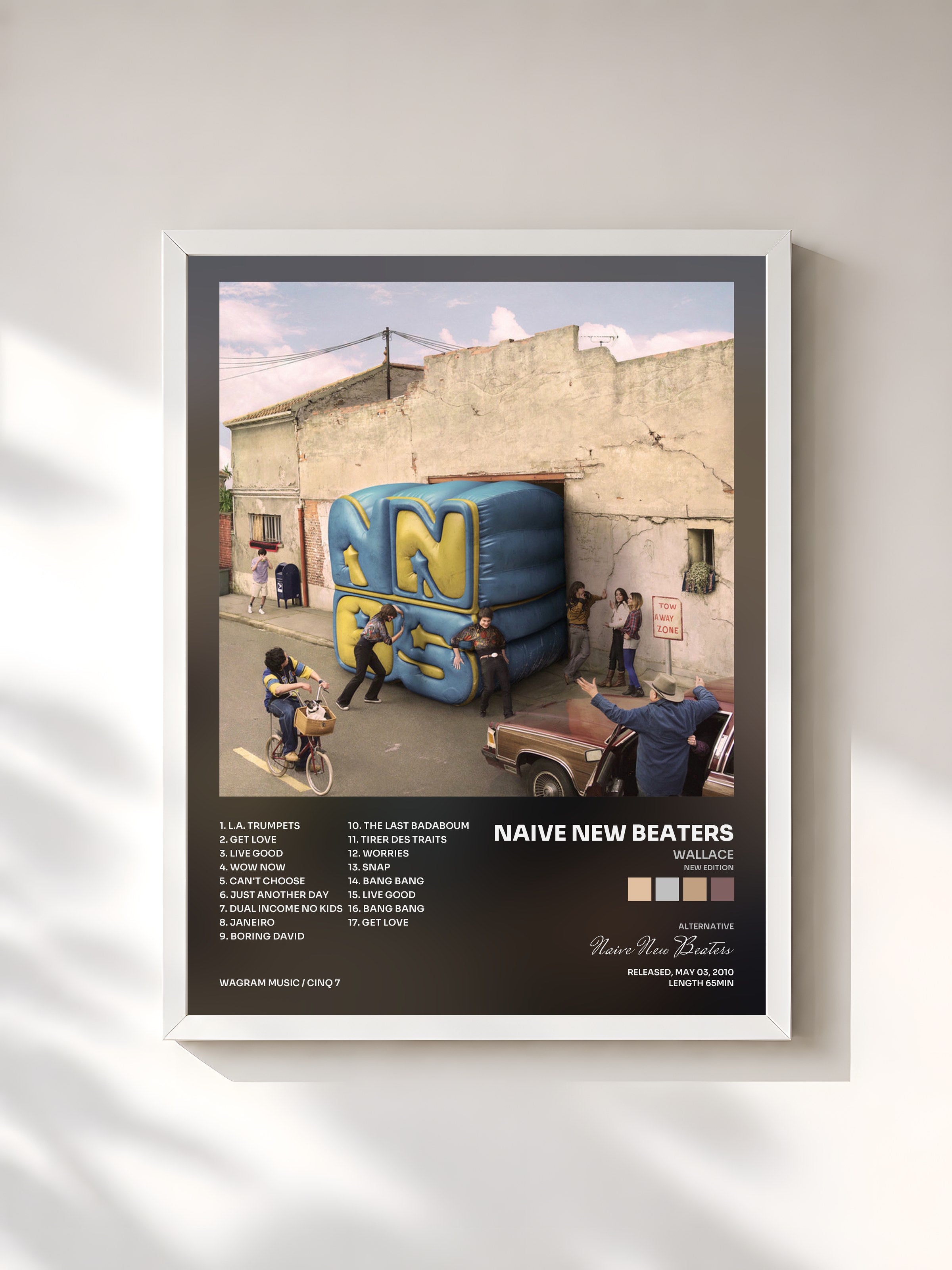 #blanc Tableau de l'album Wallace (new edition) de Naive New Beaters, cadre blanc, imprimé et encadré en France