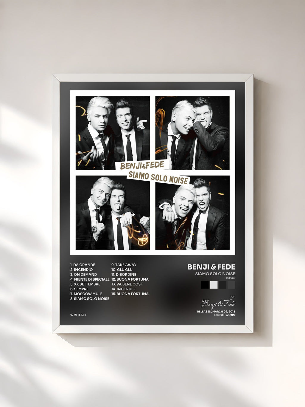 #blanc Siamo solo noise (Deluxe) von Benji & Fede als gerahmter Kunstdruck, weißer Rahmen, gedruckt und gerahmt in Frankreich