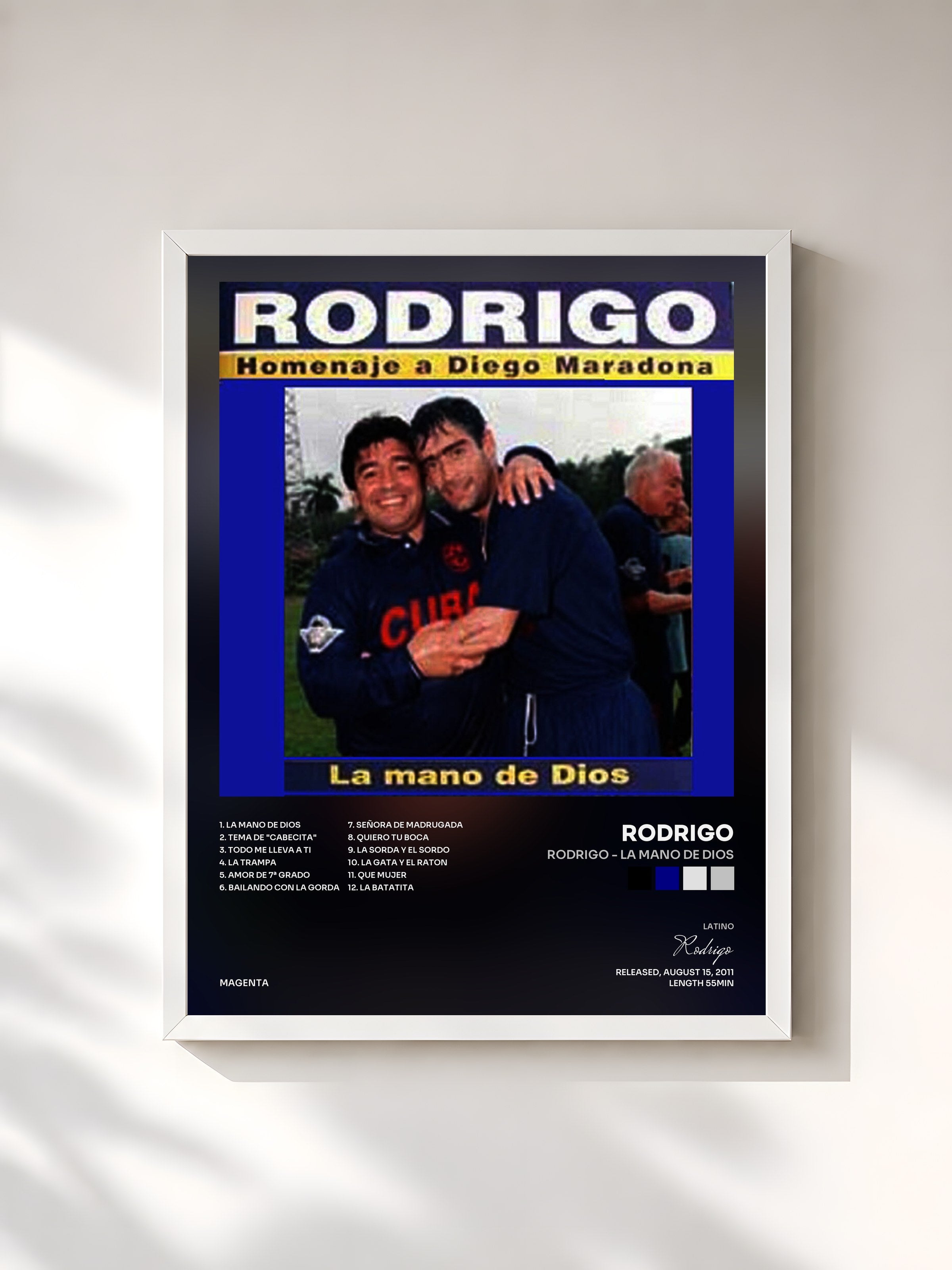 #blanc Tableau de l'album Rodrigo - La mano de dios de Rodrigo, cadre blanc, imprimé et encadré en France