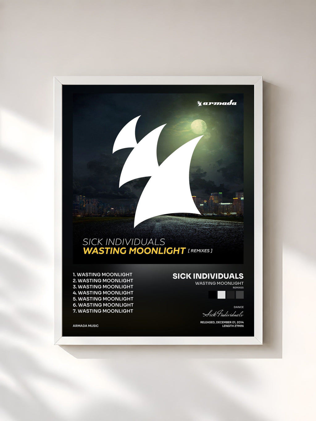 #blanc Wasting Moonlight (Remixes) von Sick Individuals als gerahmter Kunstdruck, weißer Rahmen, gedruckt und gerahmt in Frankreich