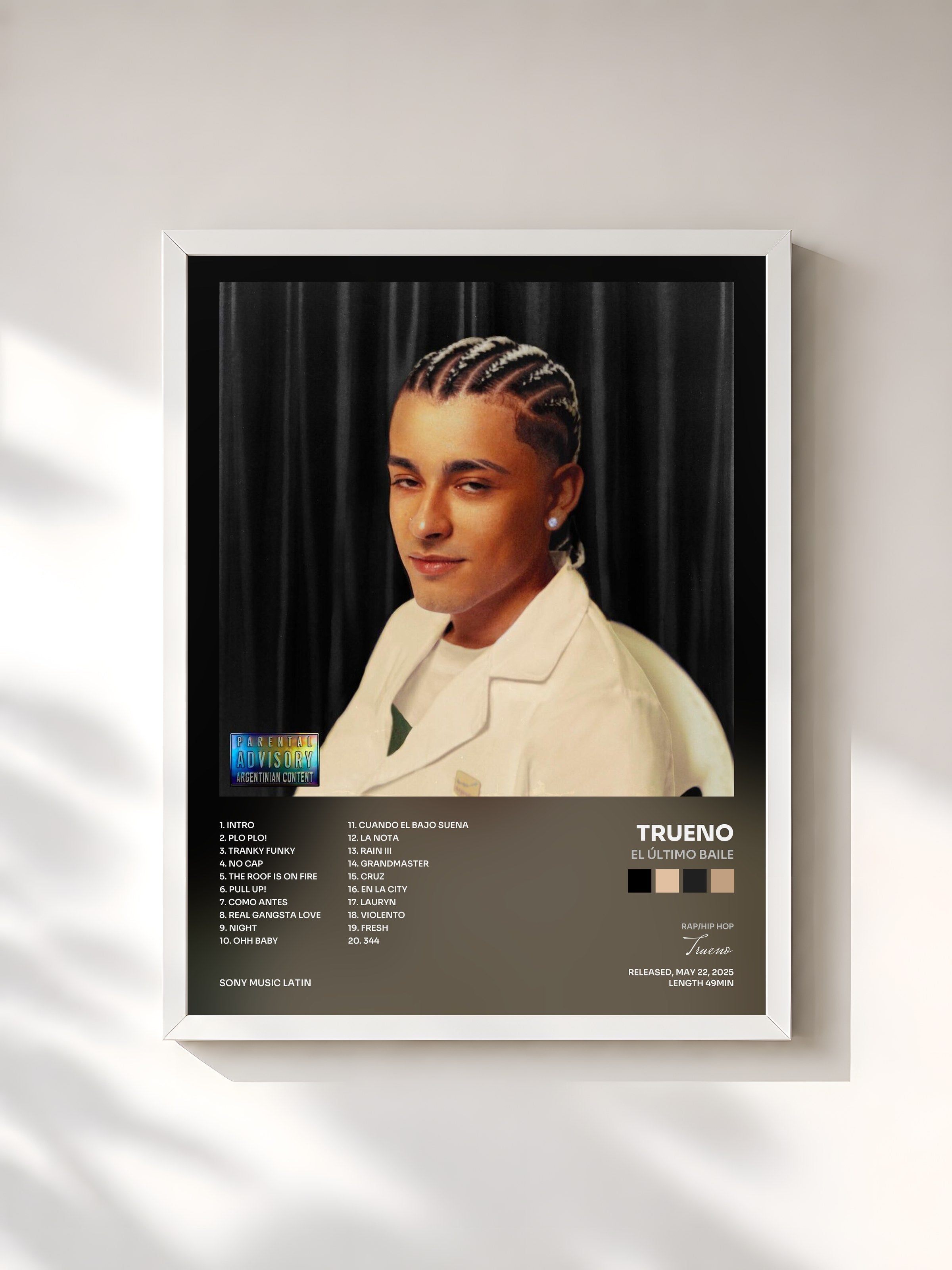 #blanc Tableau de l'album EL ÚLTIMO BAILE de Trueno, cadre blanc, imprimé et encadré en France