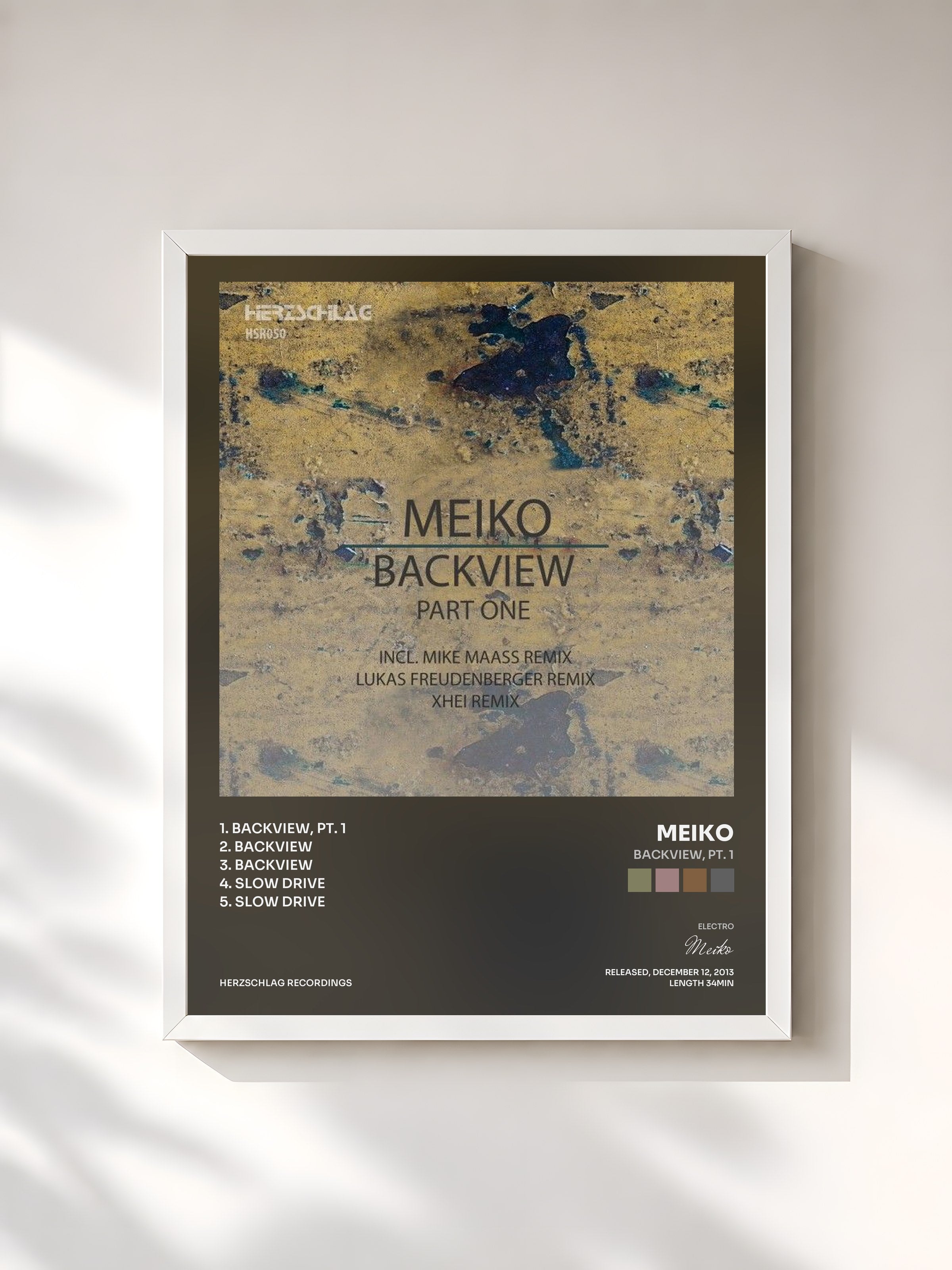 #blanc Tableau de l'album Backview, Pt. 1 de Meiko, cadre blanc, imprimé et encadré en France