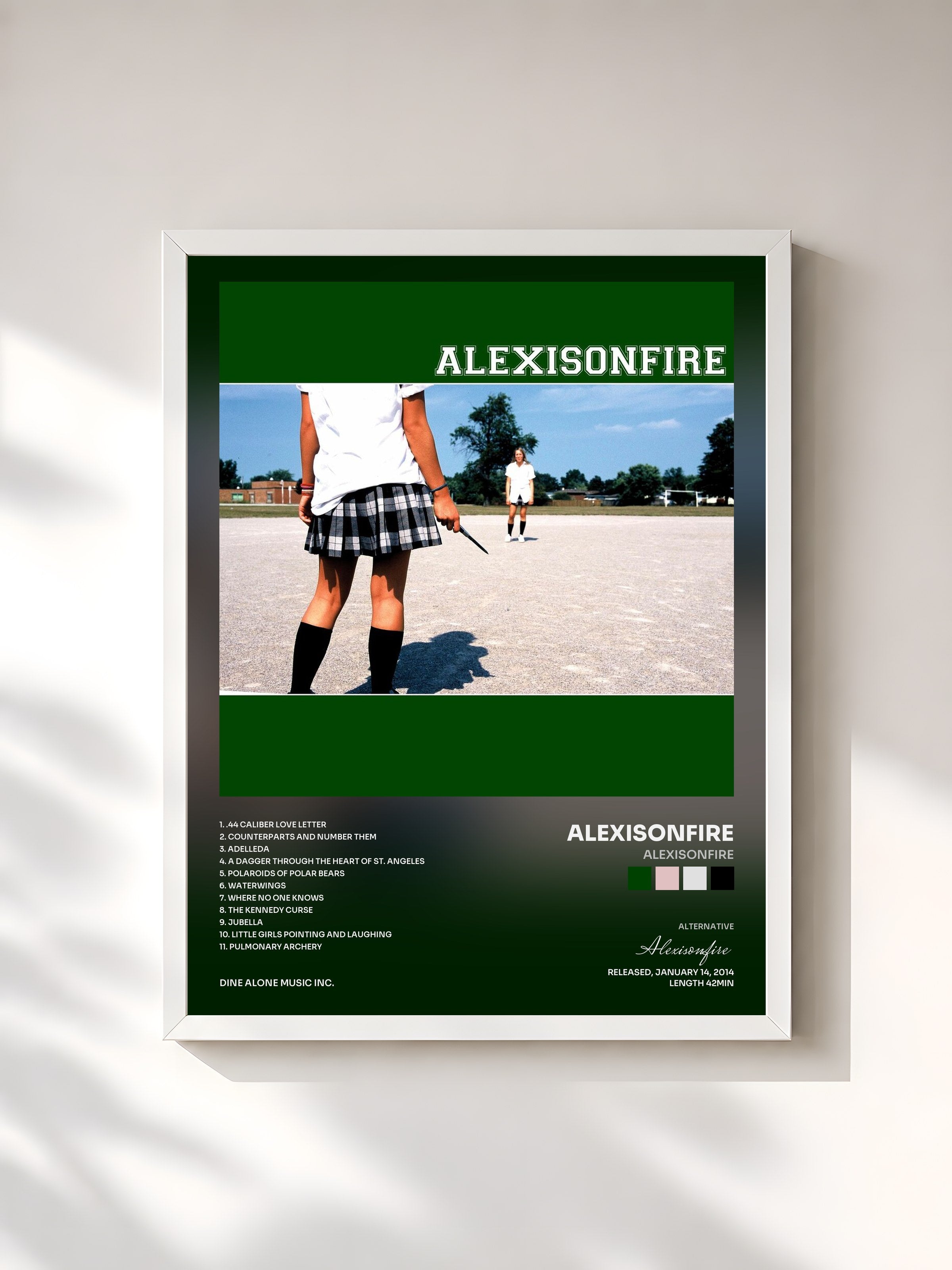 #blanc Tableau de l'album Alexisonfire de Alexisonfire, cadre blanc, imprimé et encadré en France