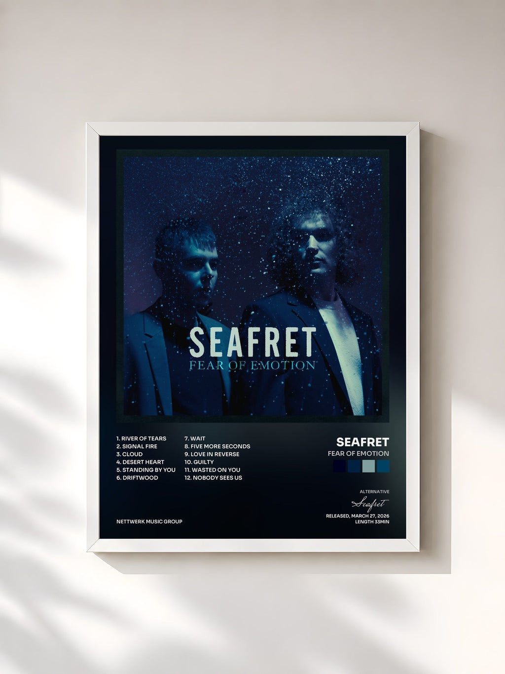 #blanc Fear Of Emotion di Seafret in stampa incorniciata, cornice bianca, stampata e incorniciata in Francia