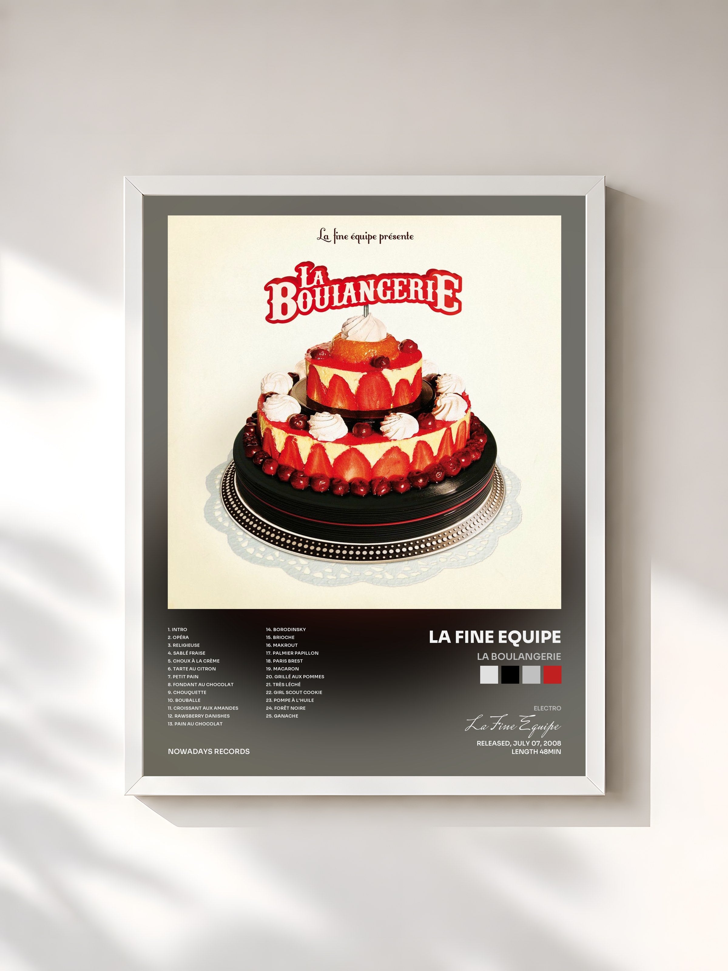 #blanc Tableau de l'album La Boulangerie de La Fine Equipe, cadre blanc, imprimé et encadré en France